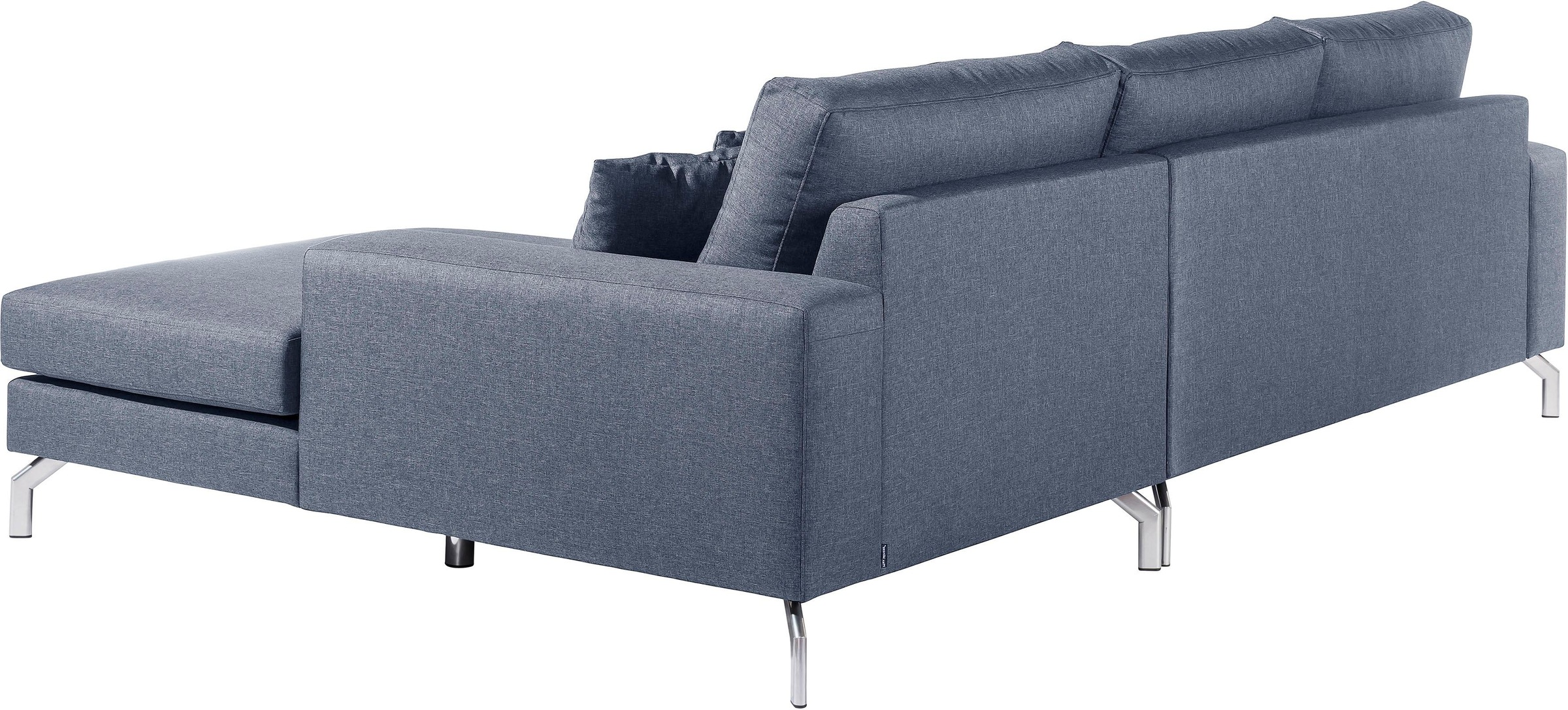 Max Winzer® Ecksofa »Flori Set inkl. Hocker, guter Sitzkomfort, aktuelles Design«, (Spar-Set, Ecksofa und Hocker), elegant mit abgewinkelten Chromfüßen, inklusive Zierkissen