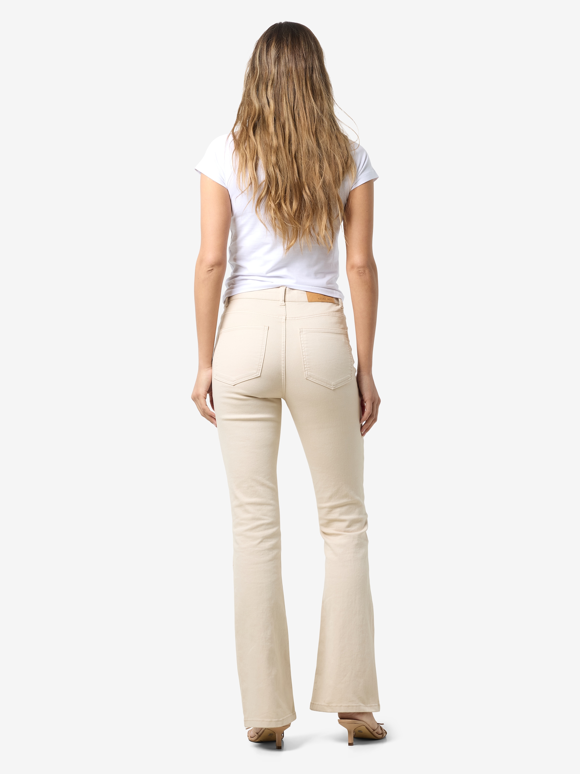 Noisy may Bootcut-Jeans »NMSALLIE HW FLARE JEANS OATMEAL NOOS«
