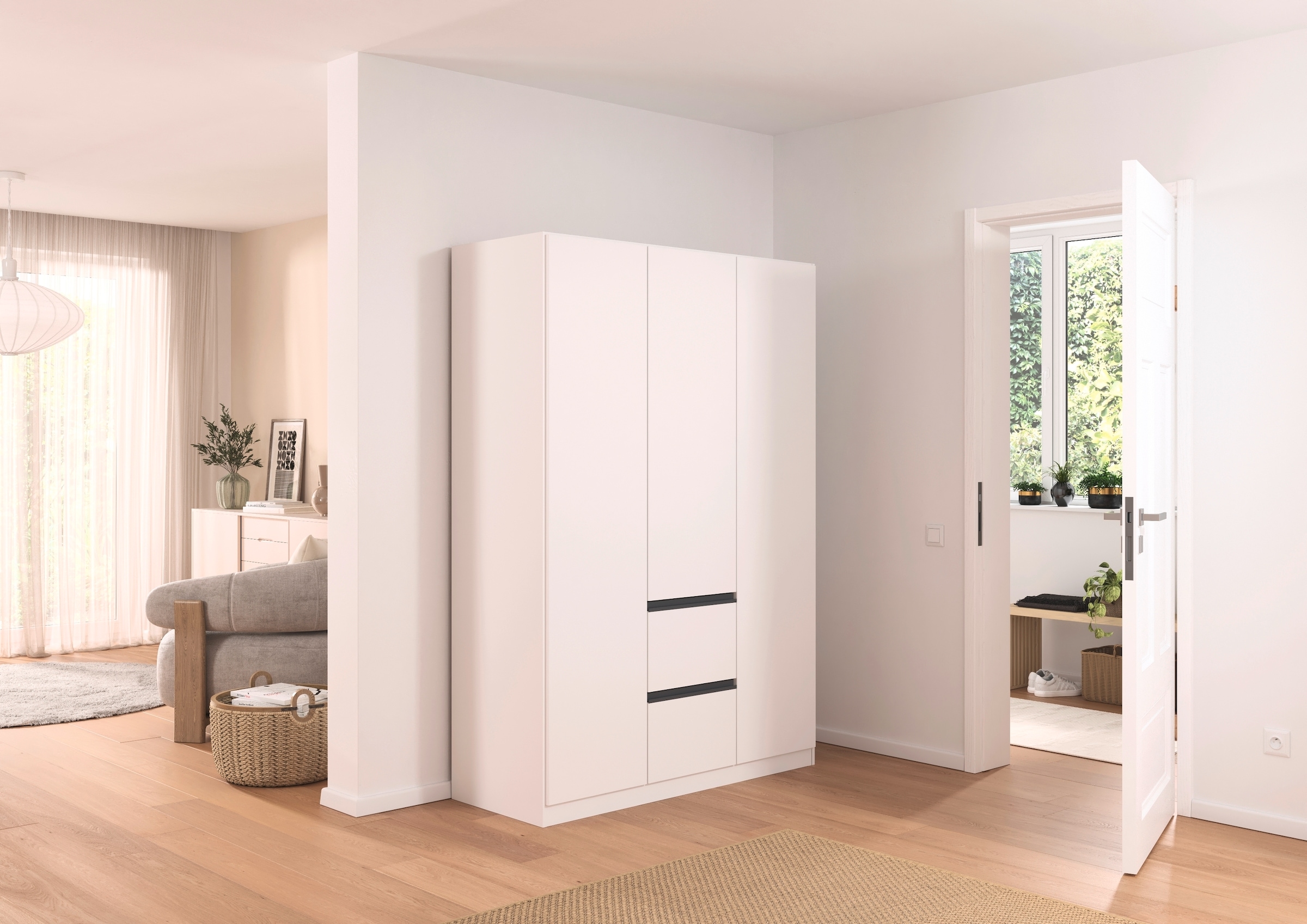 rauch Drehtürenschrank »Kleiderschrank Schrank Garderobe Wäscheschrank BRISTOL in 2 Breiten«, grifflose Front mit Push-to-Open Funktion in 2 Breiten MADE IN GERMANY