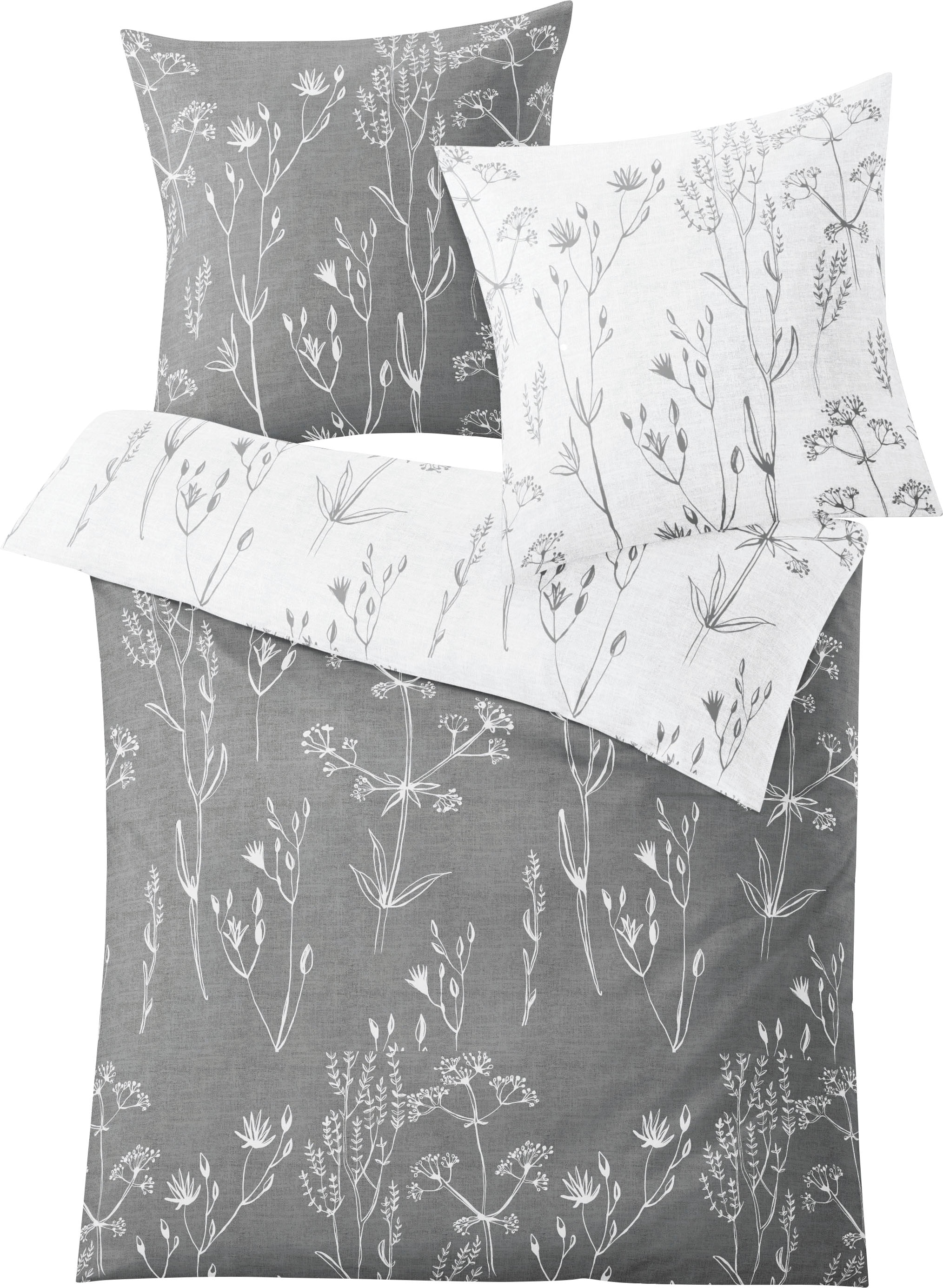 Kleine Wolke Wendebettwäsche »Savannah in Gr. 135x200 oder 155x220 cm«, (2 tlg.), Bettwäsche aus Baumwolle, florale Bettwäsche mit Wendeoptik