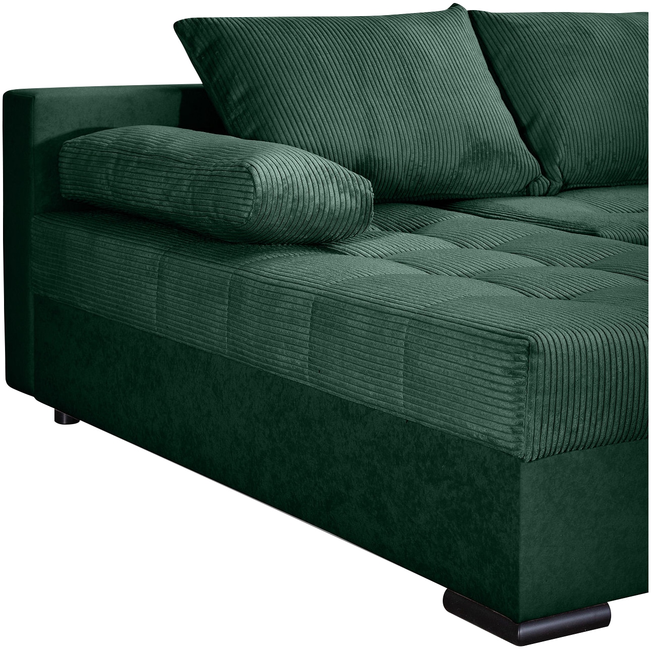 COLLECTION AB Wohnlandschaft »Josy, U-Form, Schlafsofa mit Bettkasten«, (Cord-/Mix), flexible Recamiere, Breite: 269cm, inklusive Rückenkissen, Cord/Mix