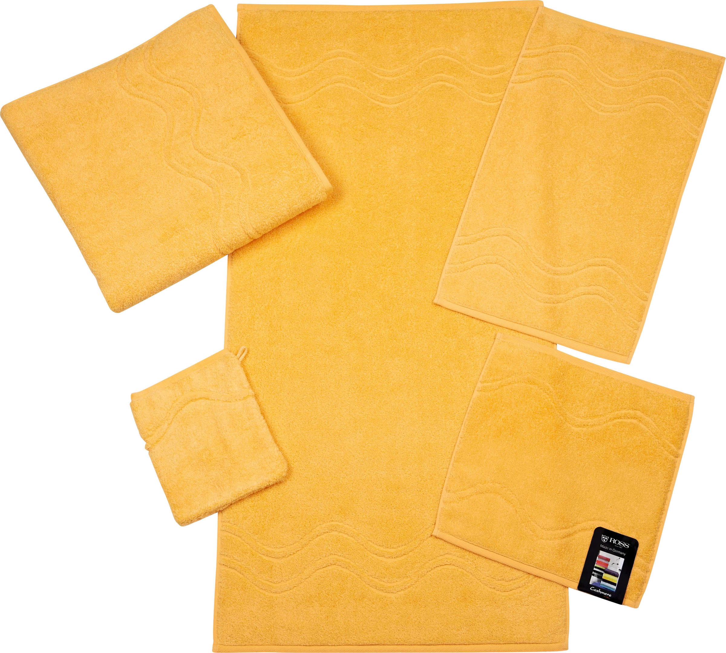 ROSS Duschtuch »Cashmere feeling«, (1 St.), 100% Baumwolle, mit Wellen-Bordüre, große Farbauswahl