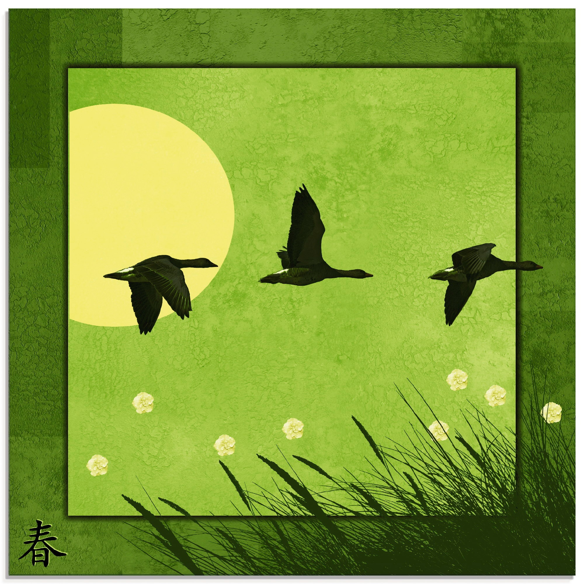 Artland Glasbild »Serie vier Jahreszeiten«, Vögel, (1 St.)
