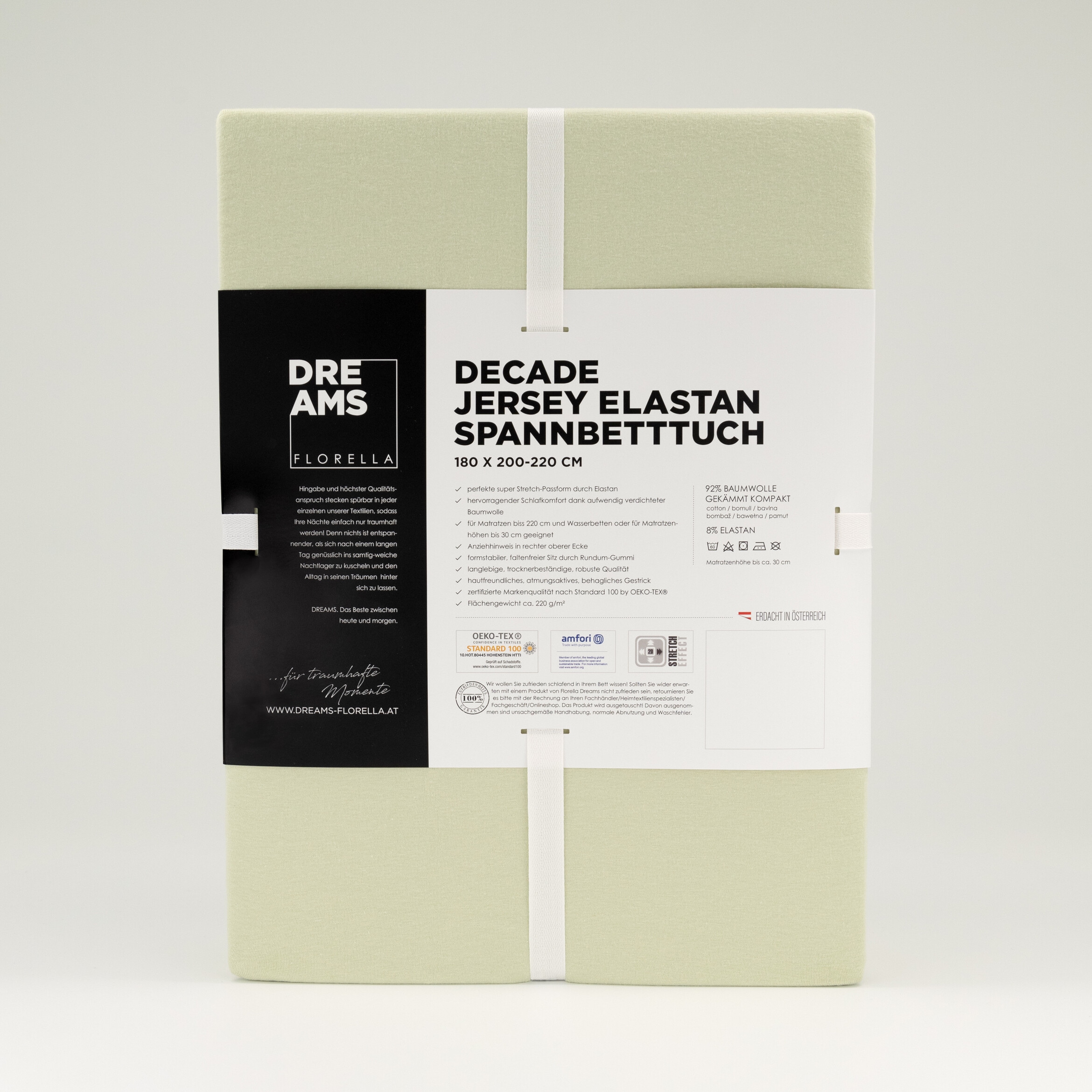 Florella Spannbettlaken »Decade Jersey Elastan, mit Rundum-Gummi«, für Matratzenhöhe bis 30 cm geeignet