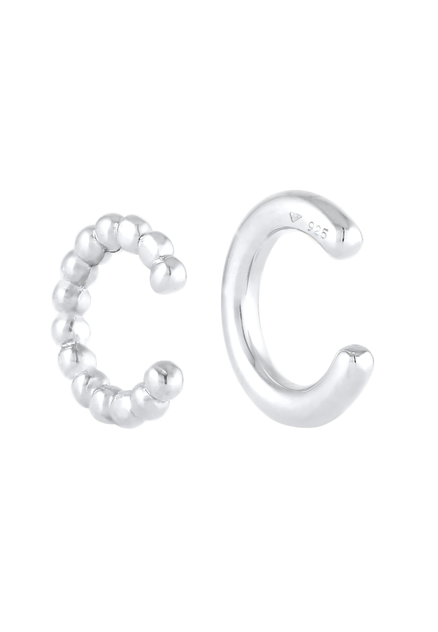 Elli Schmuckset »Ohrringe Earcuff Basic Kugel Look (2 tlg) Set 925 Silber«