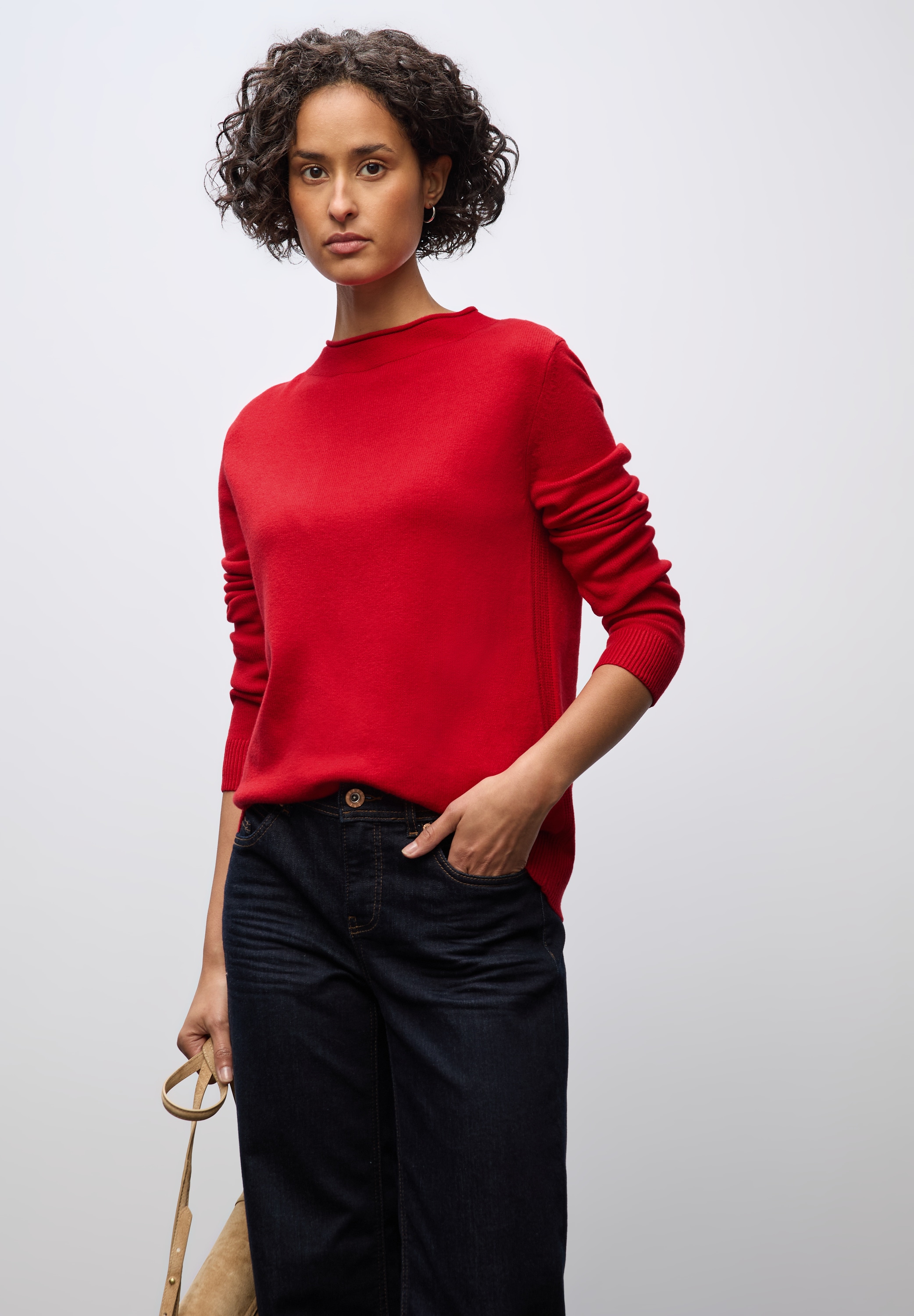 STREET ONE Strickpullover mit feiner Rollkante