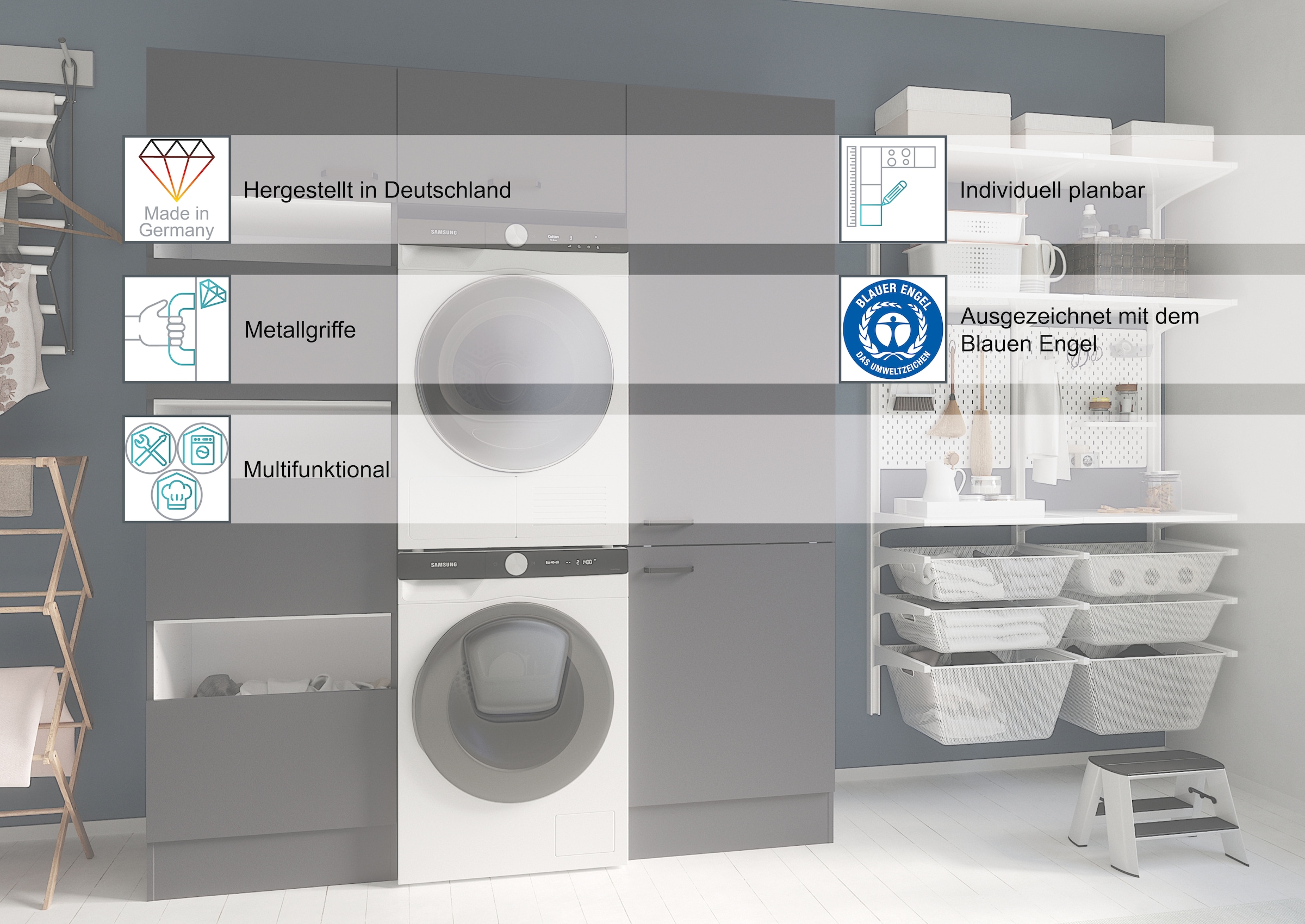 OPTIFIT Küchenzeile »OPTImulti« Breite 270 cm, wahlweise mit E-Geräten