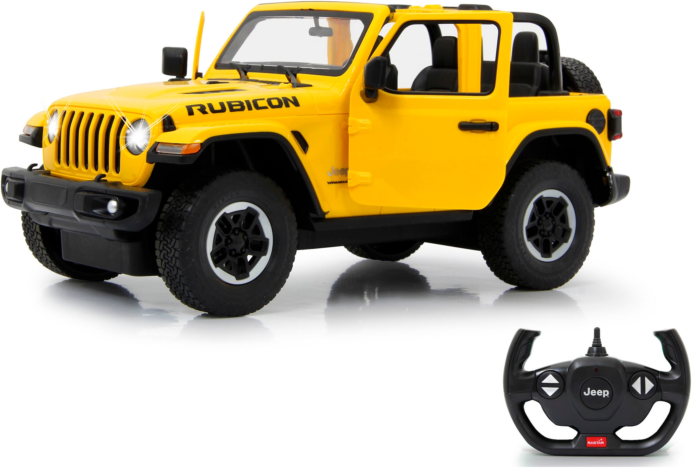 Jamara RC-Auto »Deluxe Cars, Jeep Wrangler JL, 1:14, gelb, 2,4GHz«, mit LED-Licht