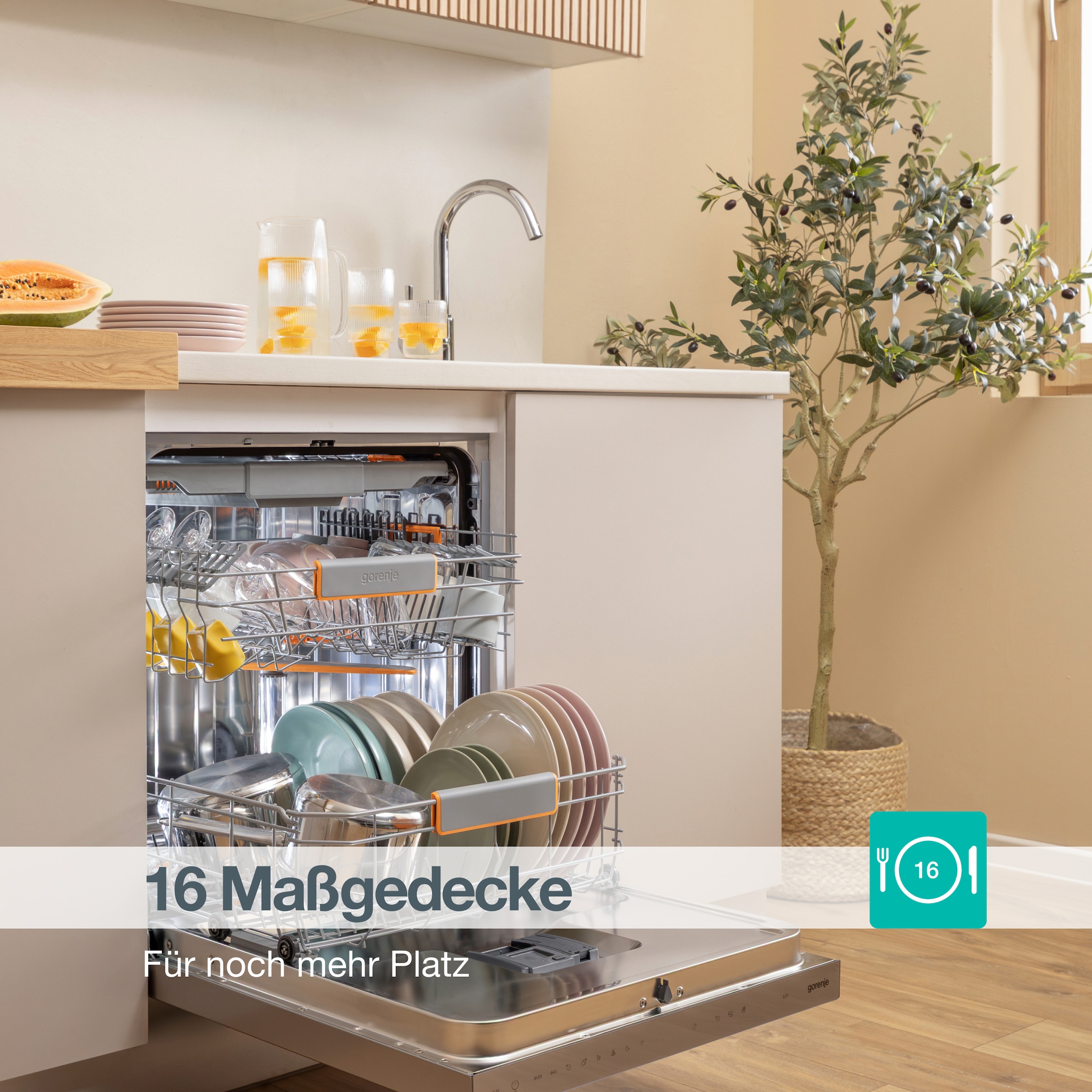 GORENJE teilintegrierbarer Geschirrspüler »GI673A92X« 9,4 l 16 Maßgedecke TotalDry - auto. Türöffnung