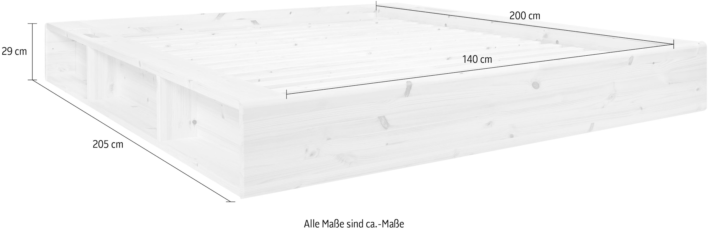 Karup Design Futonbett »Bettgestell Ziggy Bed – FSC® Massivholz Futonbett, excl. Matratze« praktische Ablagefläche neben der Matratze, viel Stauraum