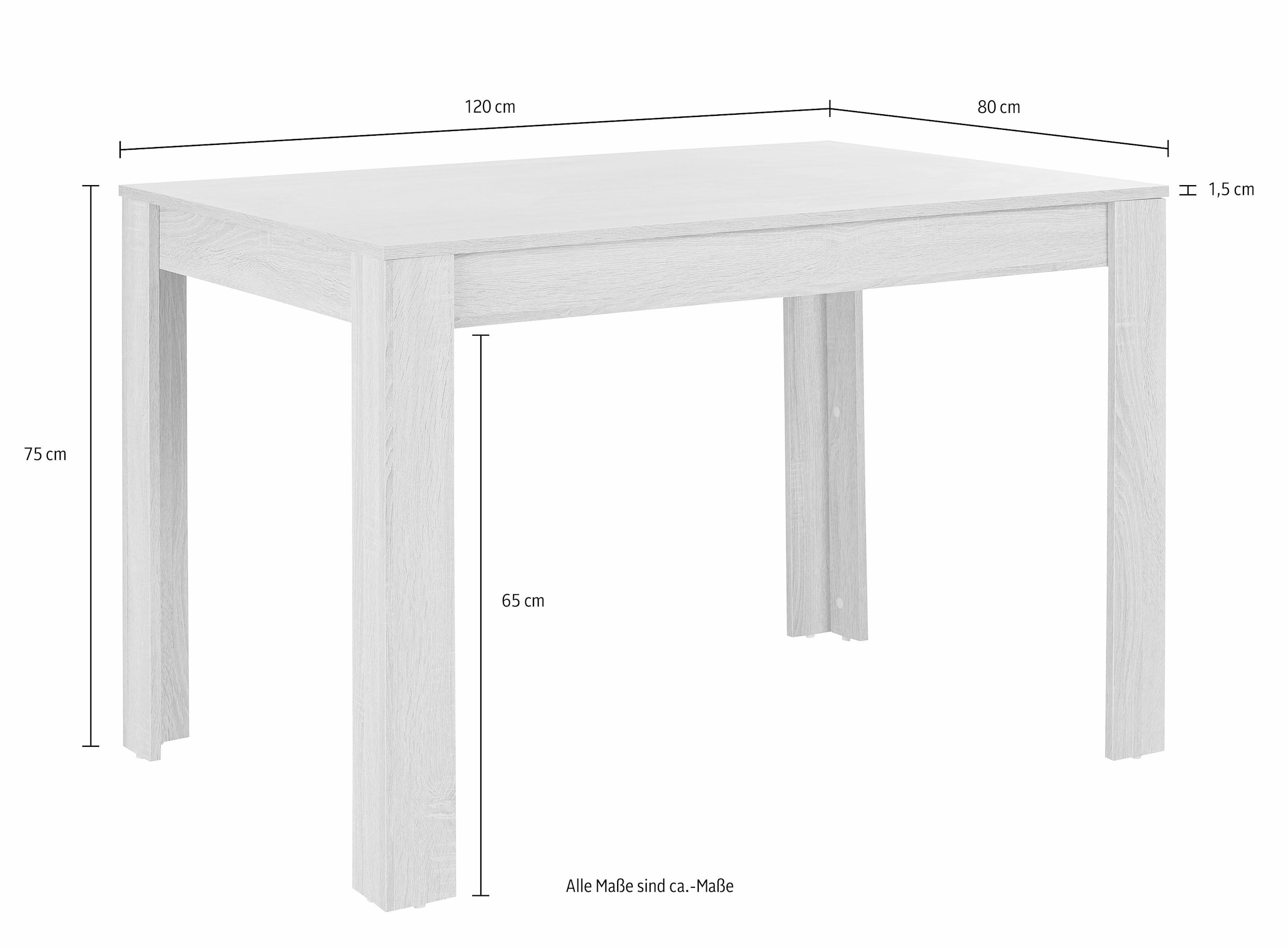 INOSIGN Esstisch »Meigh, TOPSELLER!«, (Tisch, Esstisch), Breite 120 cm, verschiedene Größen, verschiedene Farben