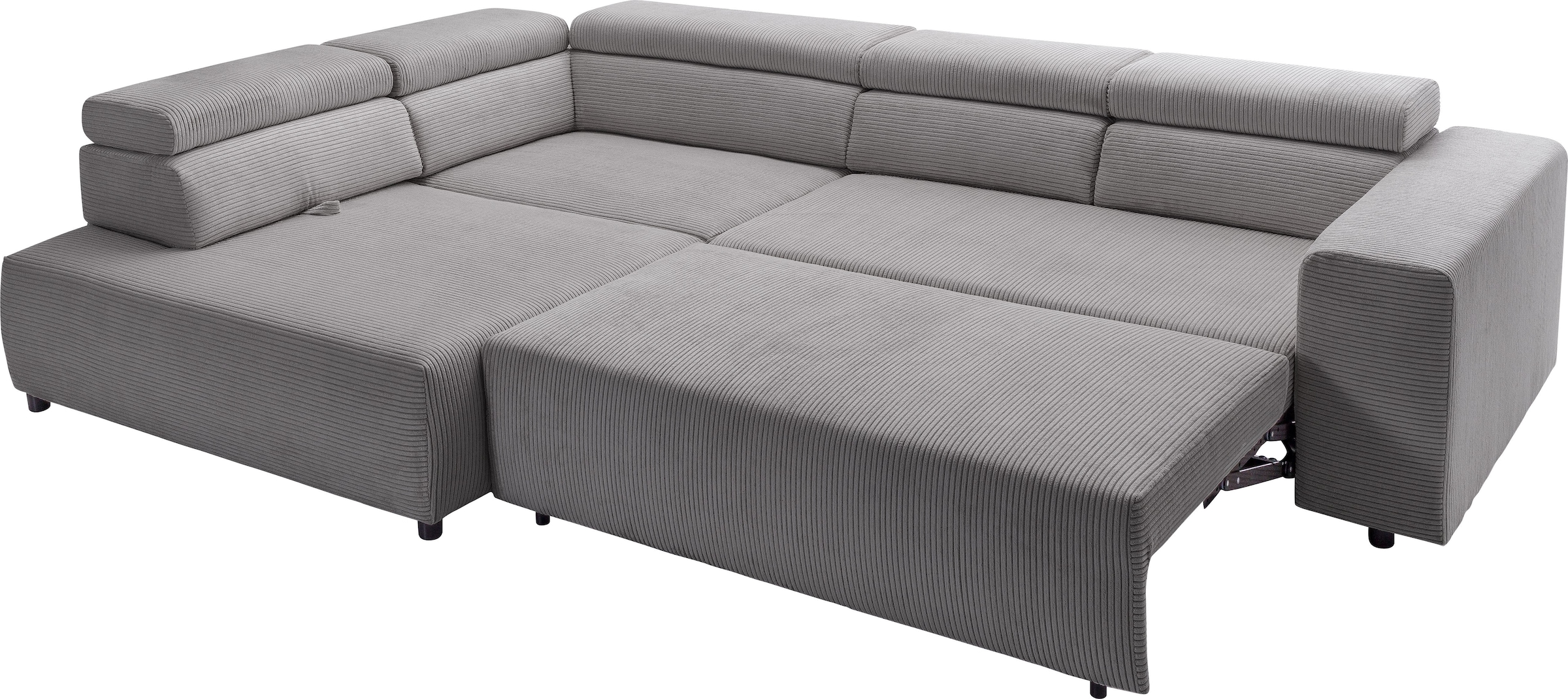 exxpo - sofa fashion Ecksofa »VITTORIO mit Komfortfunktionen, bequem und modern, Cord, L-Form«, inkl. Kopfteil- und Sitztiefenverstellung, wahlweise mit Bettfunktion