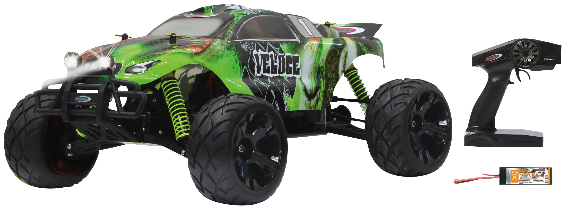 RC-Monstertruck »Veloce Monstertruck 4WD«, 1:10, 2,4 GHz, mit LED