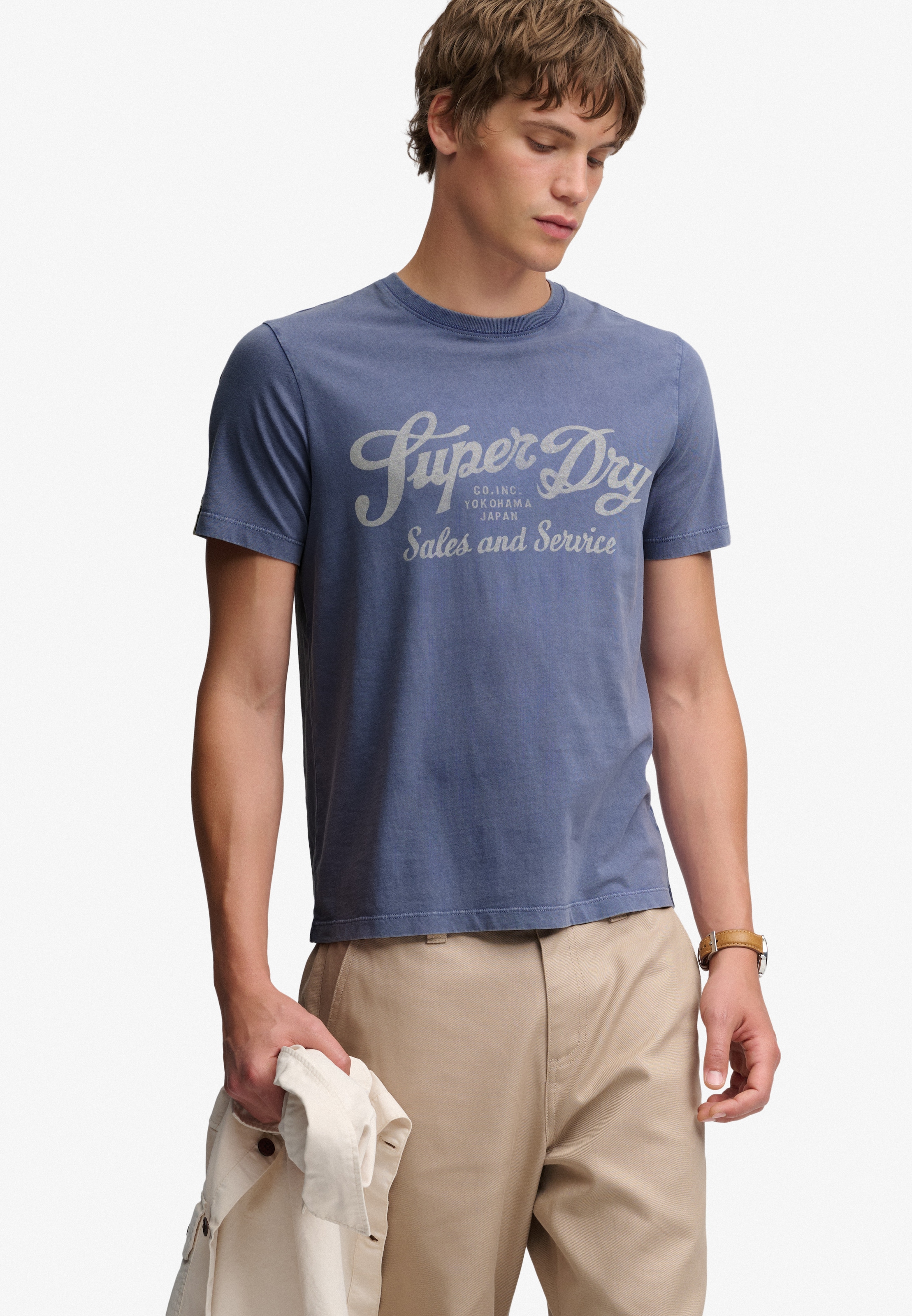 Superdry Rundhalsshirt »VINTAGE SCRIPT TEE« Baumwolle, relaxed fit