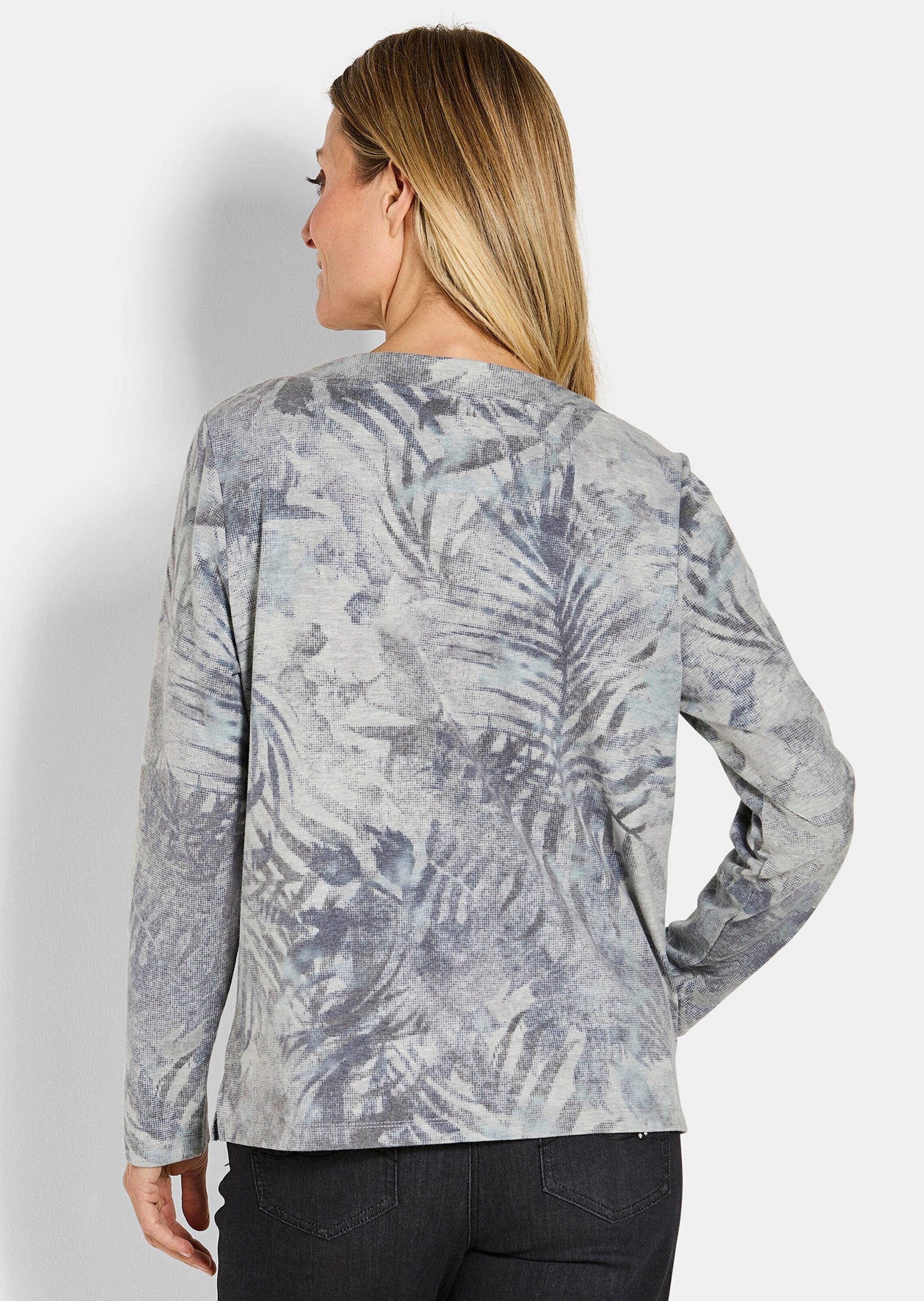 GOLDNER Print-Shirt »Kurzgröße Sweatshirt in Metallic-Optik«