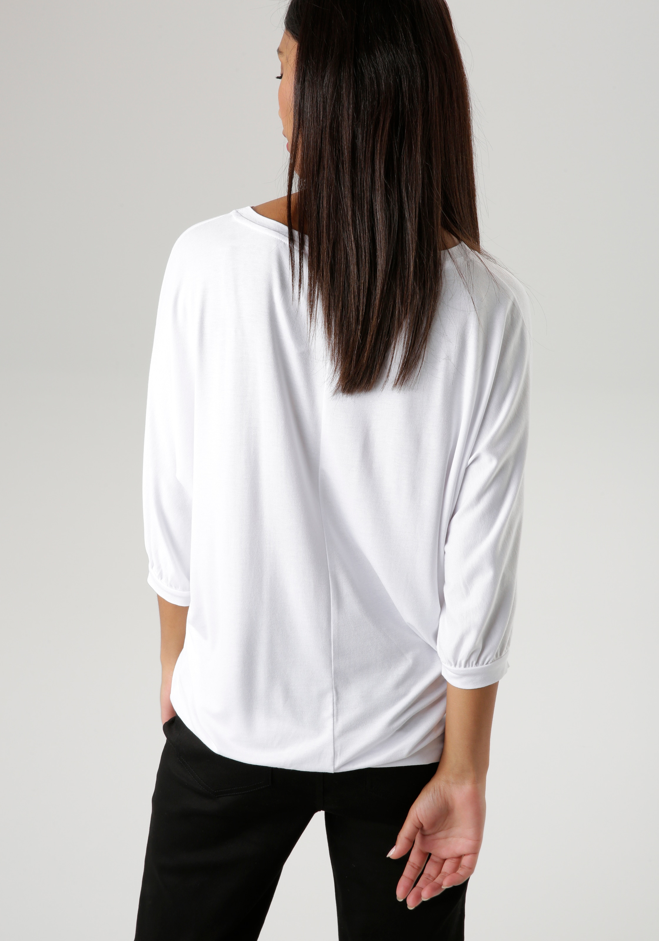 Aniston SELECTED Fledermausshirt, mit abstraktem Gesichtsdruck