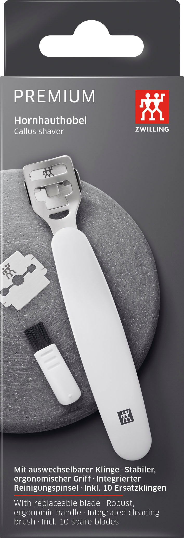Zwilling Hornhautfeile »Zwilling Hornhauthobel«, Ergonomischer Griff und 10 Ersatzklingen für effektive Pediküre.