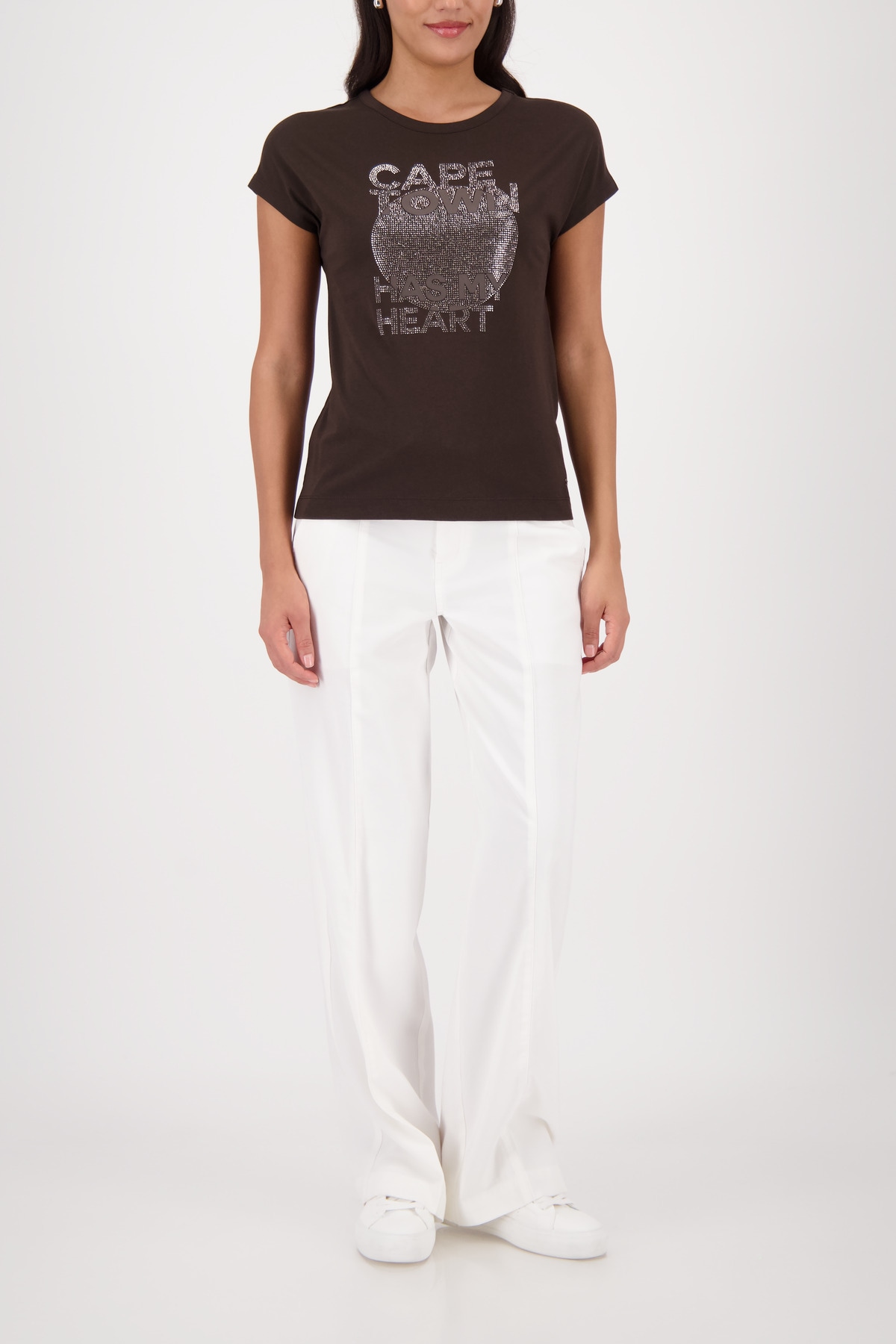 Monari T-Shirt »Shirt Schmuck« Regular fit mit Schriftzug