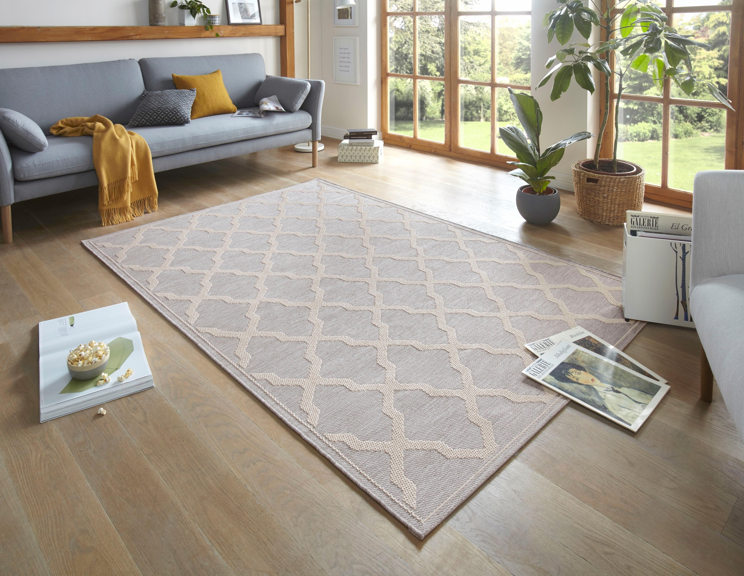 freundin Home Collection Teppich »Heaven«, rechteckig, 4 mm Höhe, In-& Outdoor, Teppich, Wetterfest, Balkon, Garten, Wohnzimmer, Modern