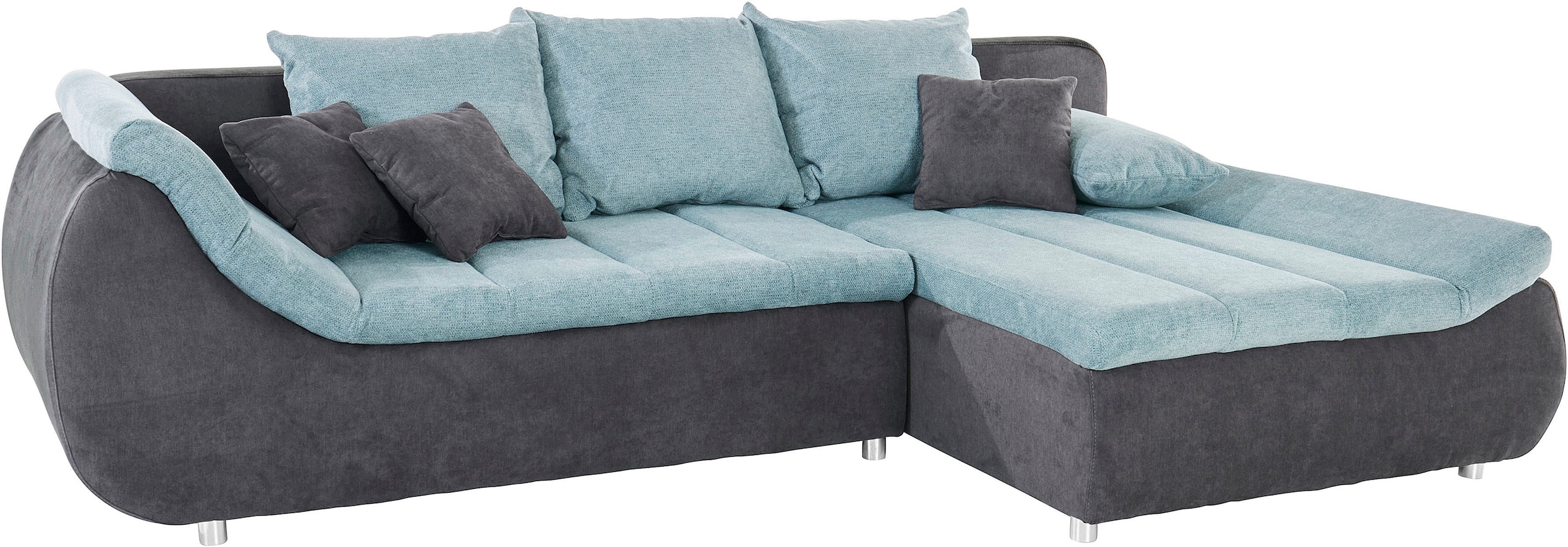 INOSIGN Ecksofa »Imola, elegant und modern, aktuelle Steppung im Sitz, bequem, L-Form«, frei im Raum stellbar, wahlweise mit Bettfunktion und Bettkasten