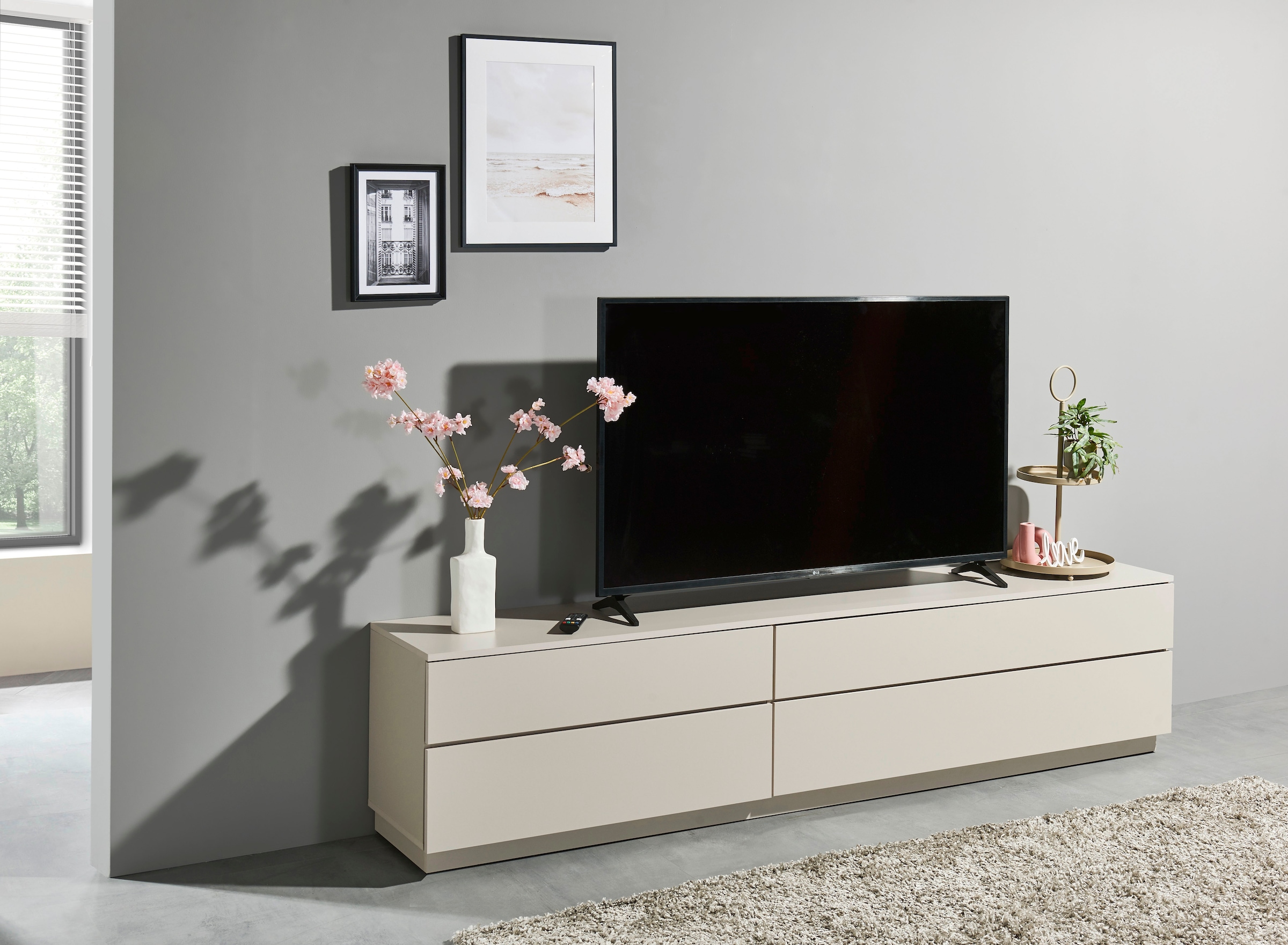 HBZ Lowboard »Vince Lowboard, B/H/T 220x50x38 cm« 1 Stk. tlg. Breite 220 cm, Push-to Open, Melaminbeschichtung