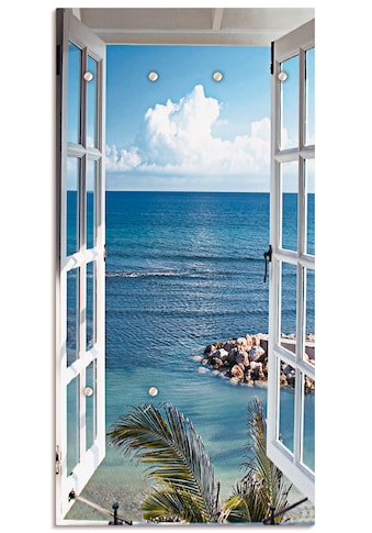 Artland Garderobenleiste »Fenster zum Paradies«, platzsparende Wandgarderobe aus Holz... kaufen