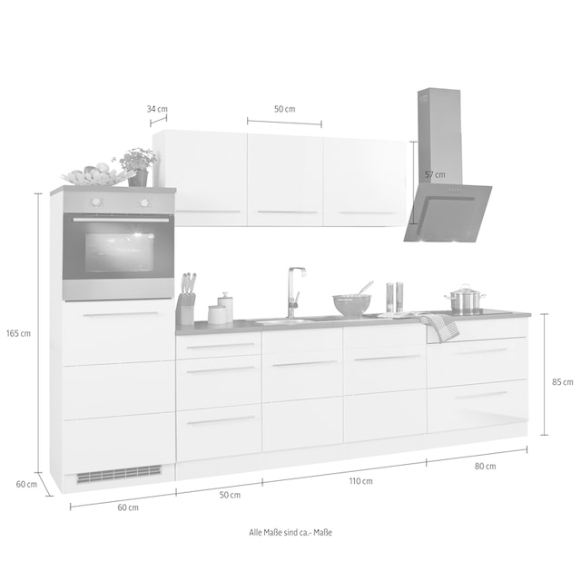 HELD MÖBEL Küchenzeile »Trient«, ohne E-Geräte, Breite 300 cm kaufen online  bei OTTO
