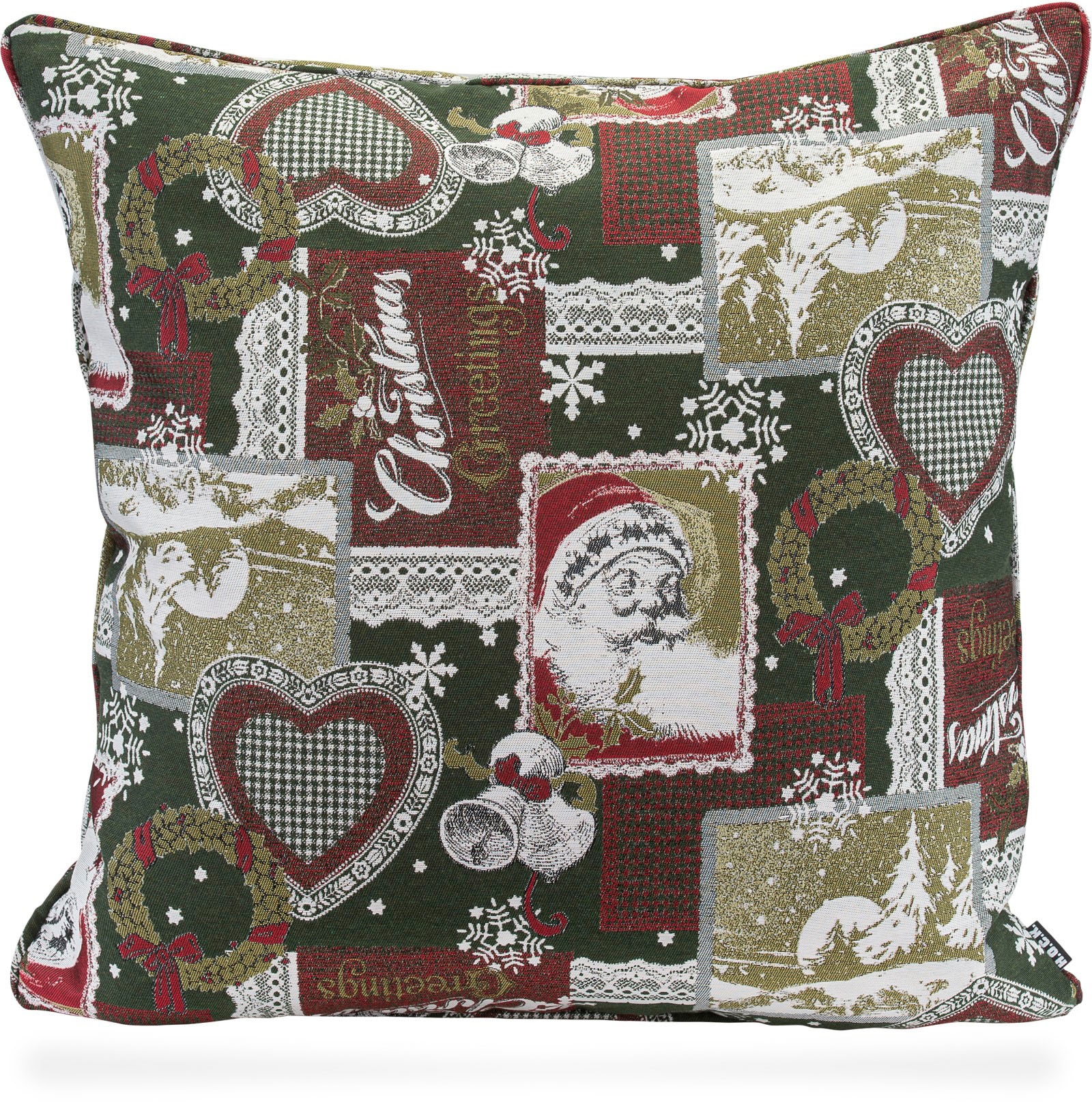 Dekokissen »Christmas Patch«, traditionelles Patchkissen mit Weihnachtsmotiven, inkl....