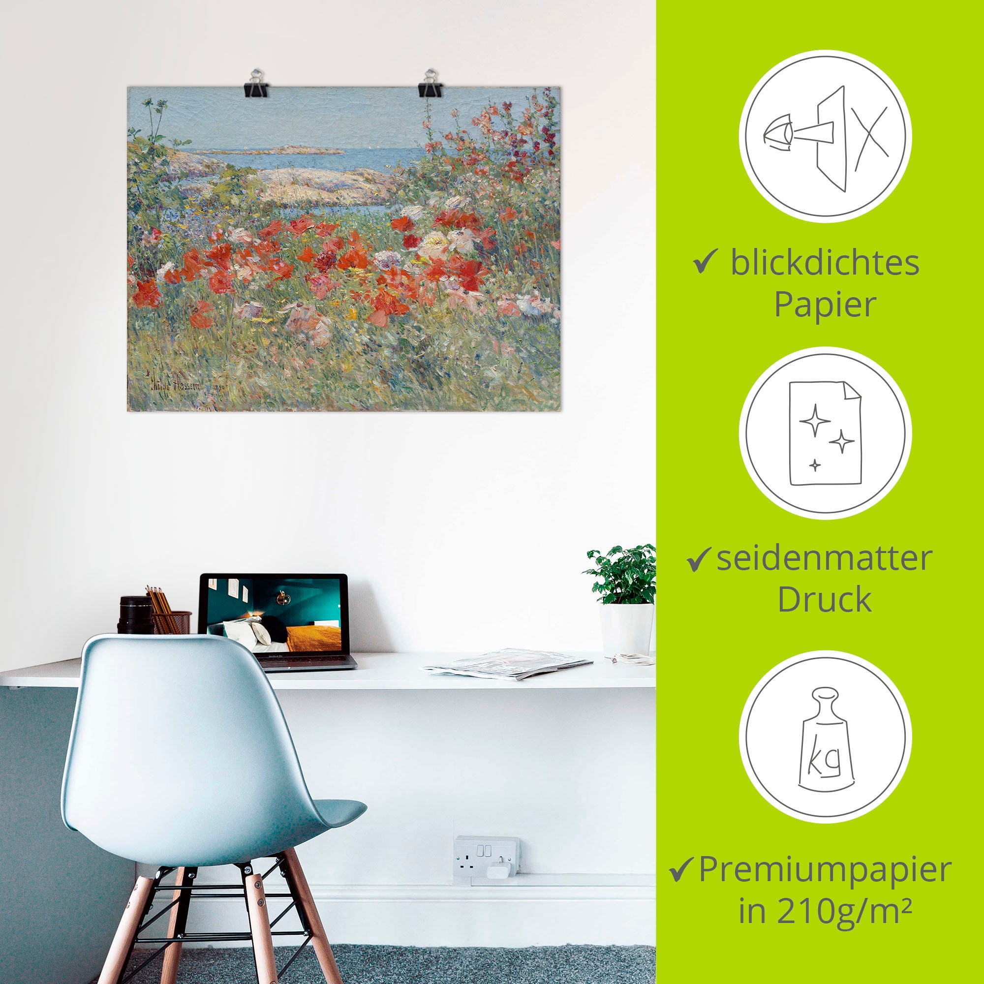 Artland Wandbild »Celia Thaxters Garten 1890.« Blumenwiese 1 Stk. tlg. als Leinwandbild, Poster in verschied. Größen