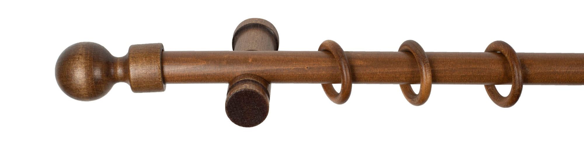 SN DECO GROUP Gardinenstange »Giro«, 1 läufig-läufig, Fixmaß, 28 mm, Holz, verschiedenen Längen und Farben, Komplettset
