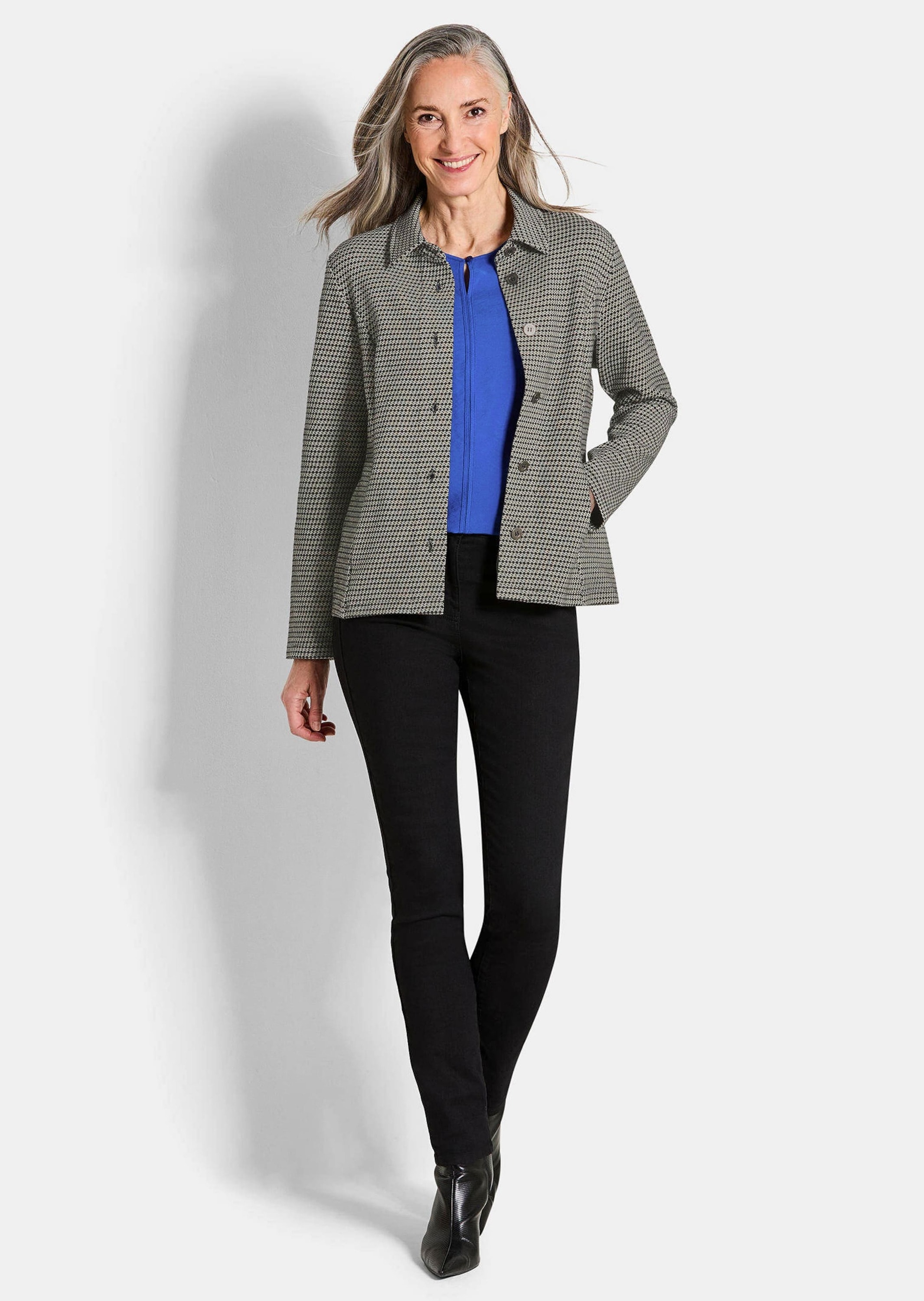 GOLDNER Sommerjacke »Lässige Baumwolljacke, Pepitamuster«