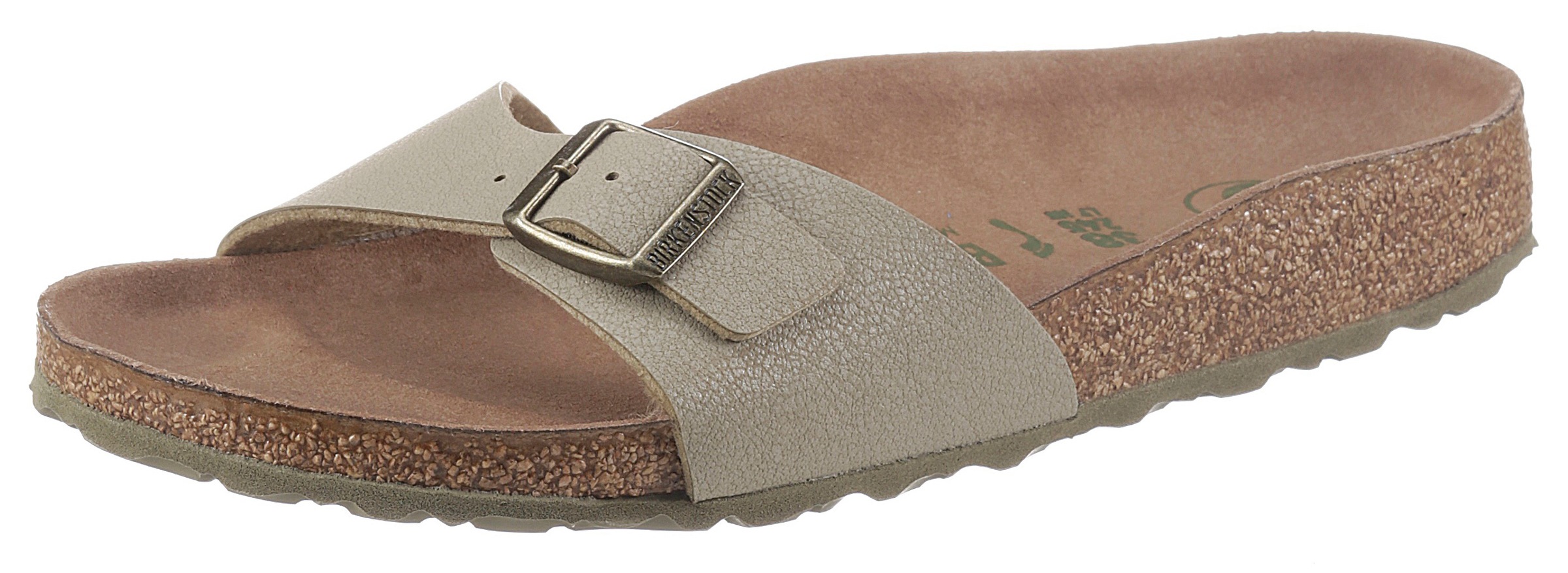 Birkenstock Pantolette »Madrid Earthy Vegan«, in veganer Verarbeitung, Schuhweite: schmal
