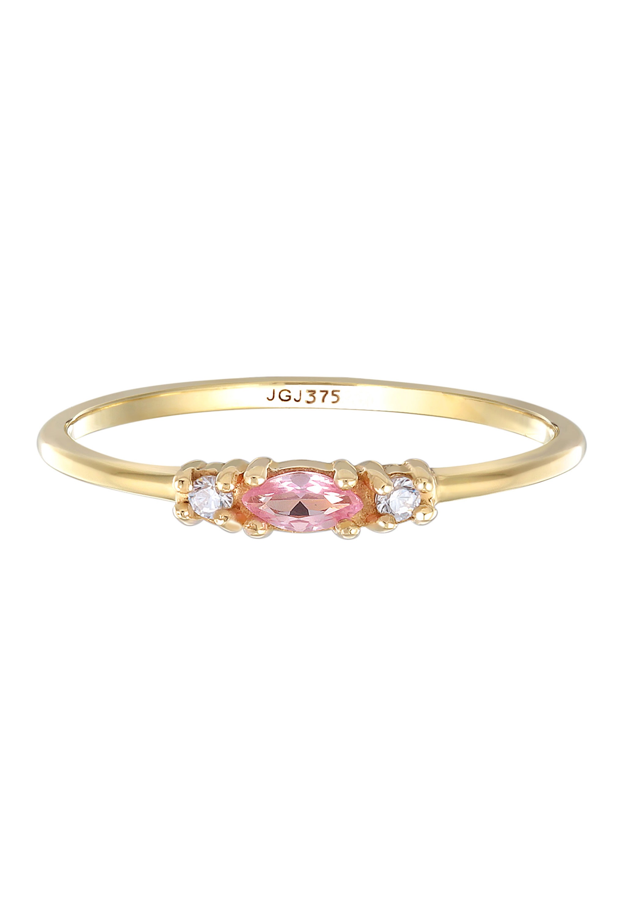 Elli Premium Silberring »Ring Vintage Zirkonia Marquise synth. Saphir 375 Gelbgold«