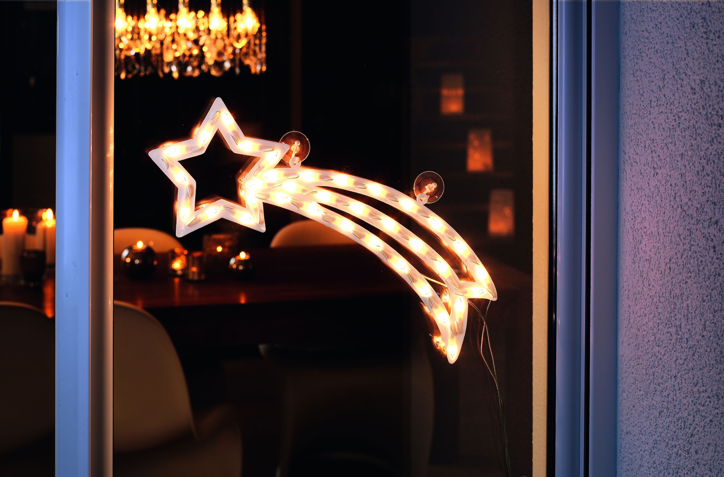 KONSTSMIDE OTTO Weihnachtsdeko«, bei LED Stern Dioden LED »Weihnachtsstern, Komet, Fenstersilhouette, 35 weiße flammig-flammig, 35 warm