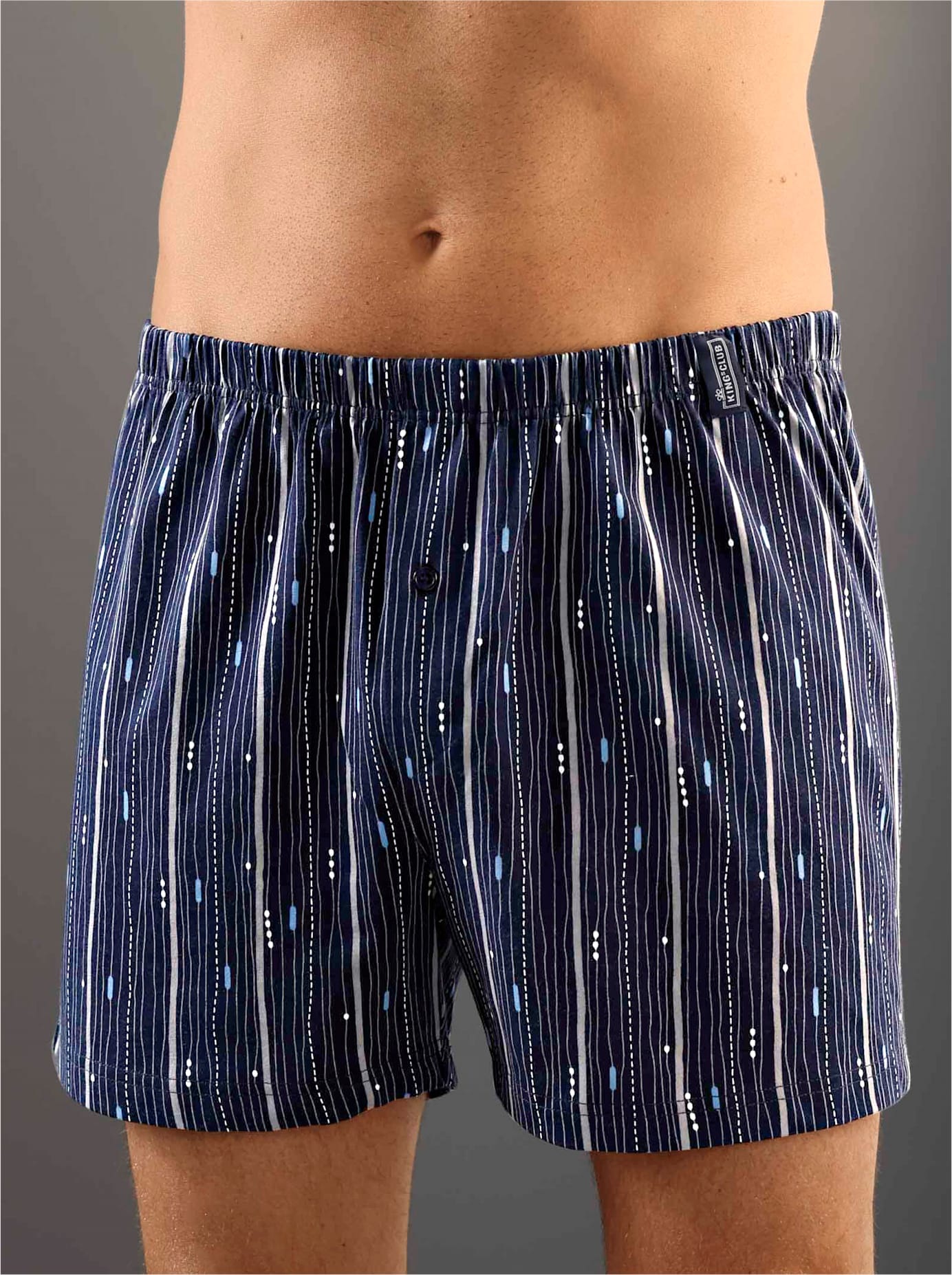 HerrenBoxershorts2Stk.tlg. in blau, Größe 8
