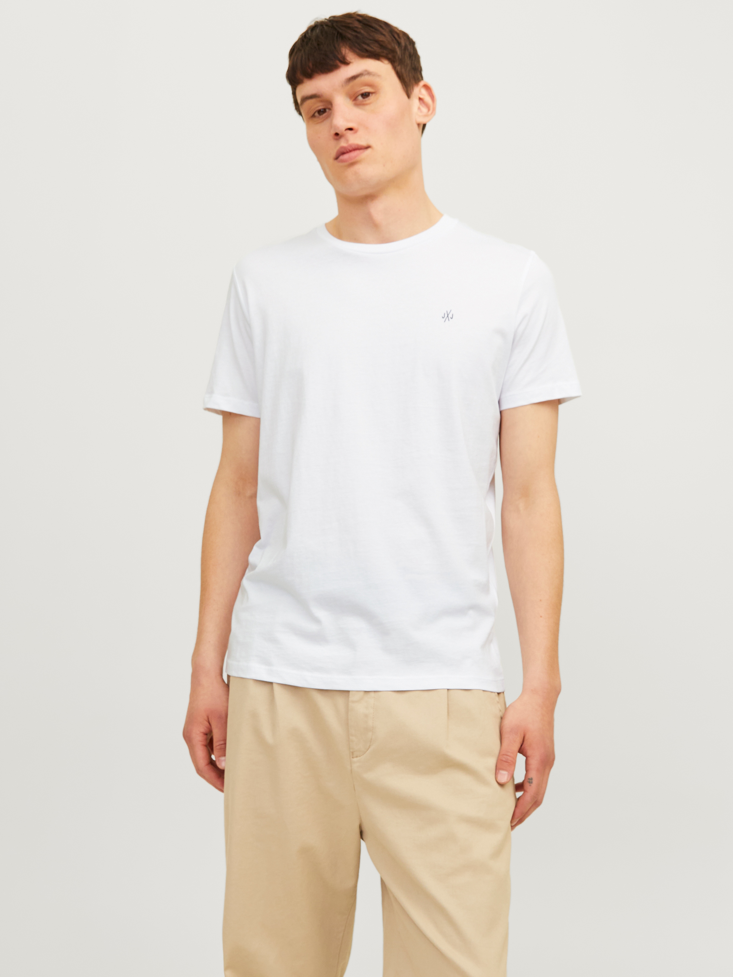 Jack & Jones Rundhalsshirt »JORJXJ im 5er Pack mit Rundhals und angenehmem Tragegefühl« Packung, 5 Stk. unifarben, modisch, regular fit, Baumwolle, Rundhals
