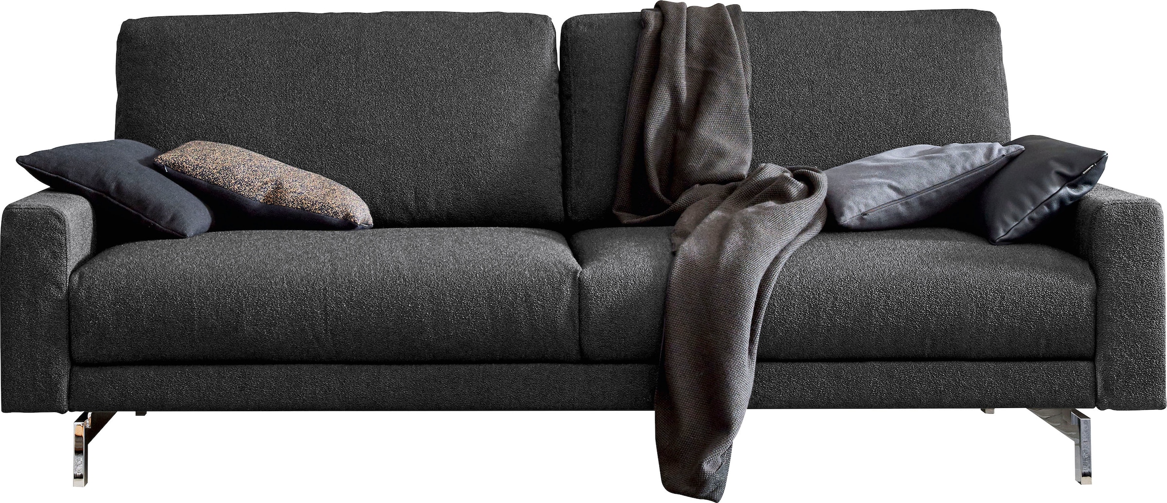 Breite Fuß 184 cm niedrig, hülsta »hs.450«, Armlehne chromfarben sofa 2,5-Sitzer online glänzend, kaufen
