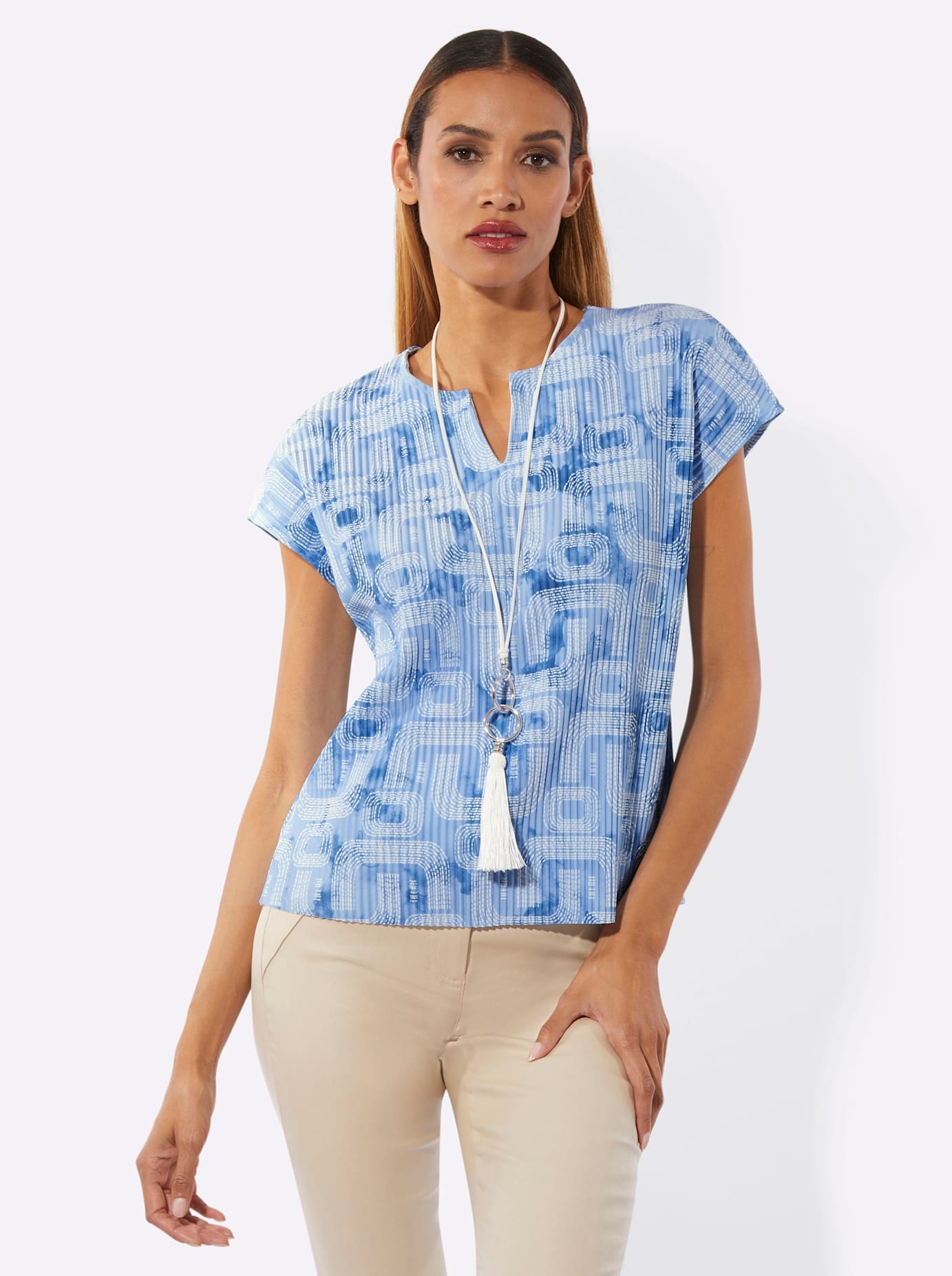 creation L Kurzarmshirt »Plissee-Shirt«, 1 tlg.
