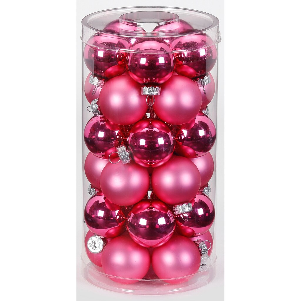 MAGIC by Inge Weihnachtsbaumkugel »Jelly Pink, Weihnachtsdeko, Christbaumschmuck, Christbaumkugeln Glas«, (Set, 60 St.)