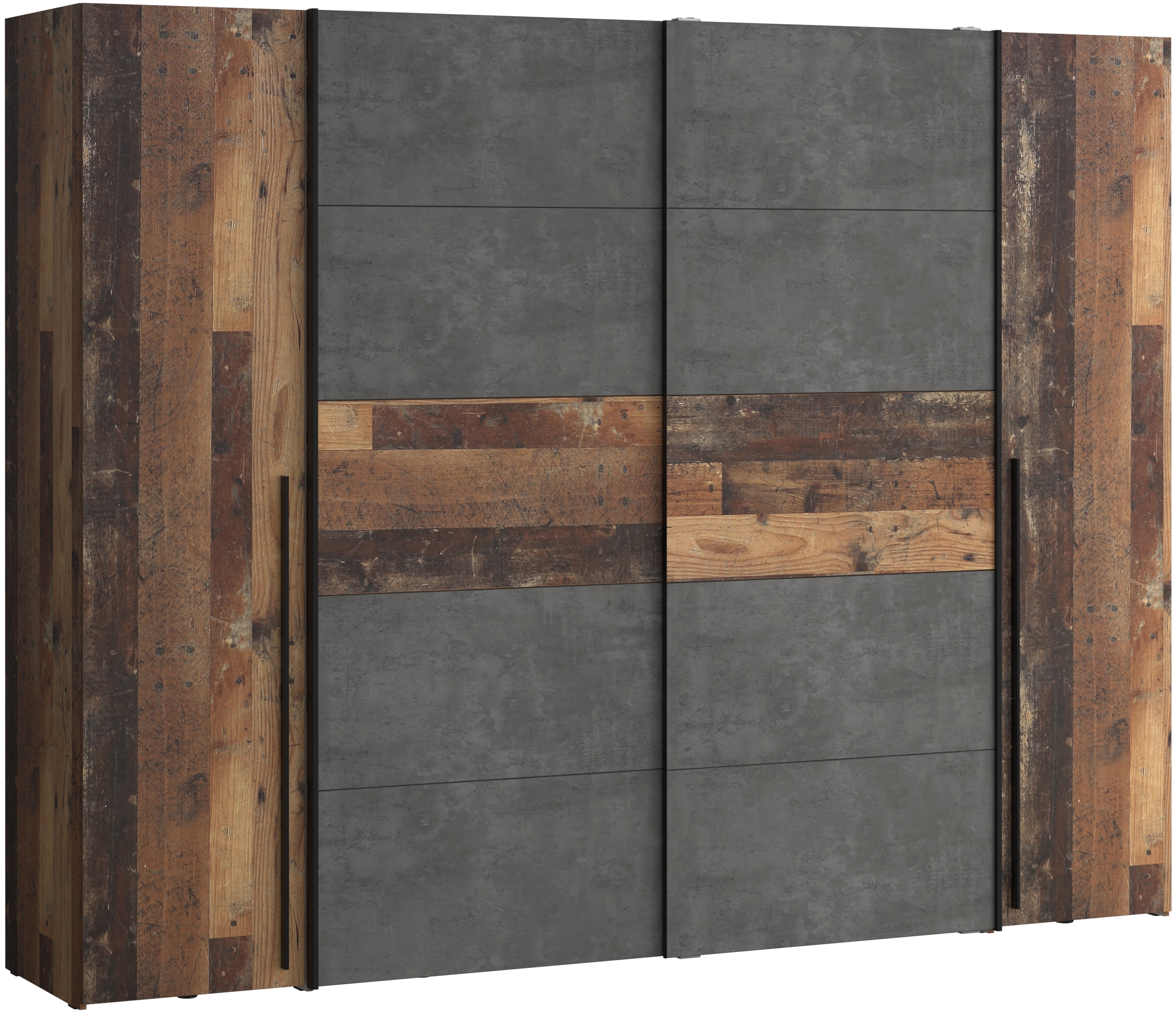 FORTE Schwebetürenschrank »Narago, OTTOs Choice, Kombischrank, TOPSELLER, Paneele  wechselbar« B/H/T ca. 270/210/61cm, Farbe Weiß auch mit Spiegeln,  Schwebetüren in Kombination mit Drehtüren, Made in Europe