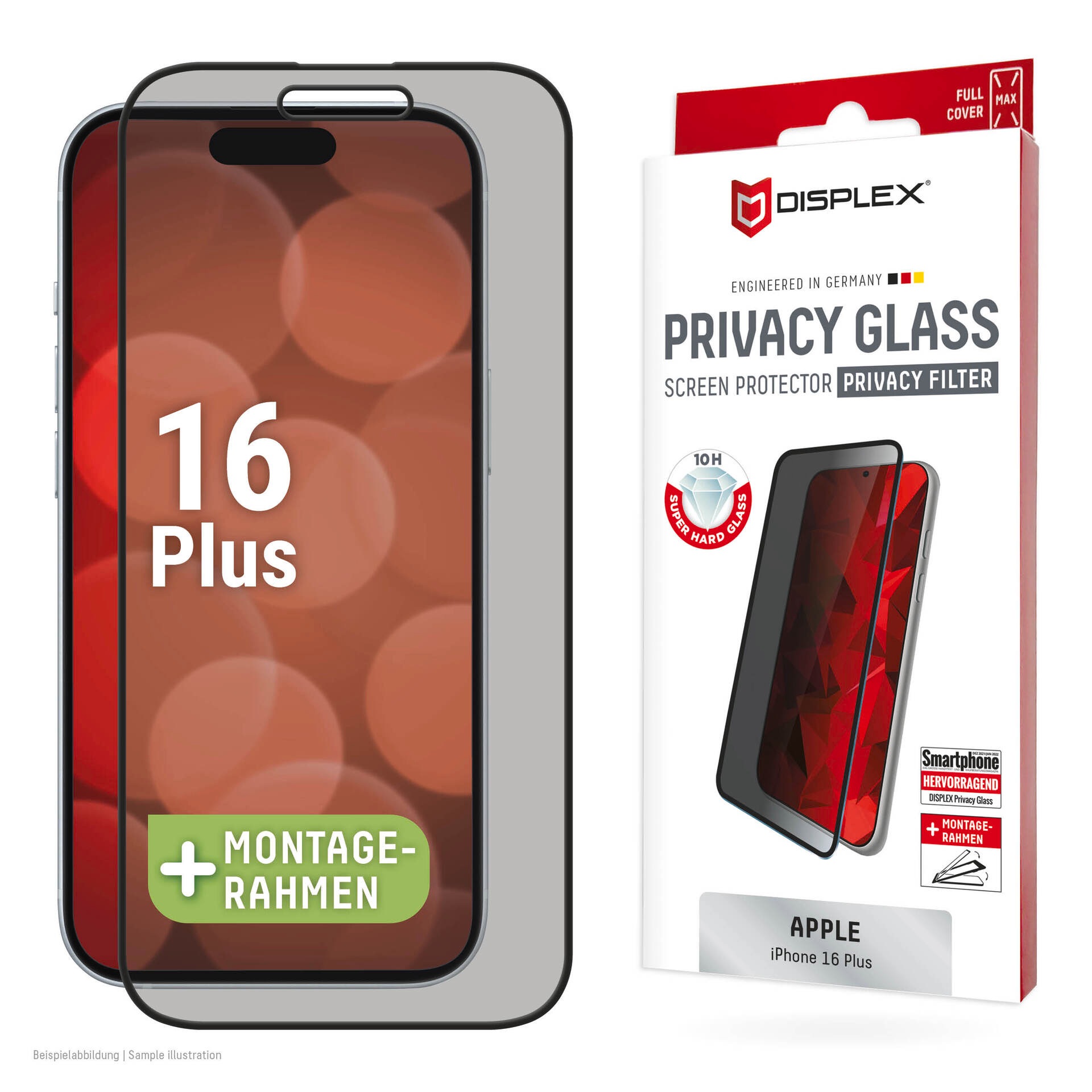 Displayschutzglas »Privacy Glass Full Cover«, für Apple iPhone 16 Plus, (1 St.),...