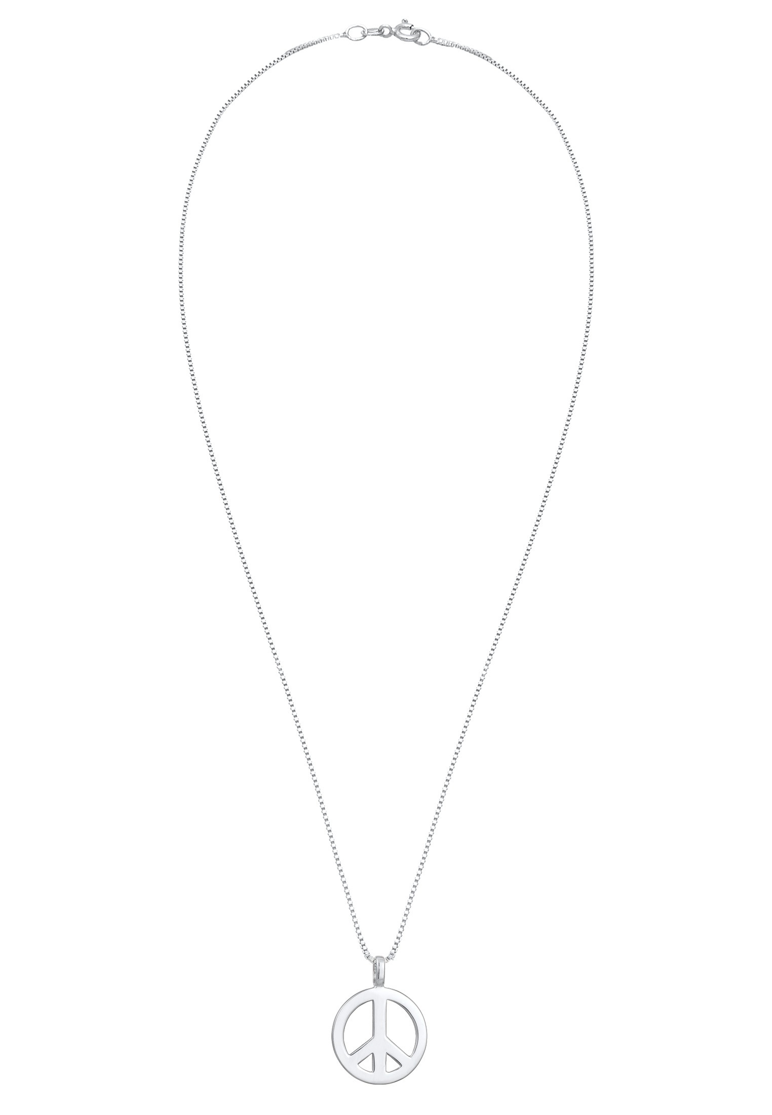Kuzzoi Lange Kette »Halskette Herren Peace Frieden Massiv 925 Silber«