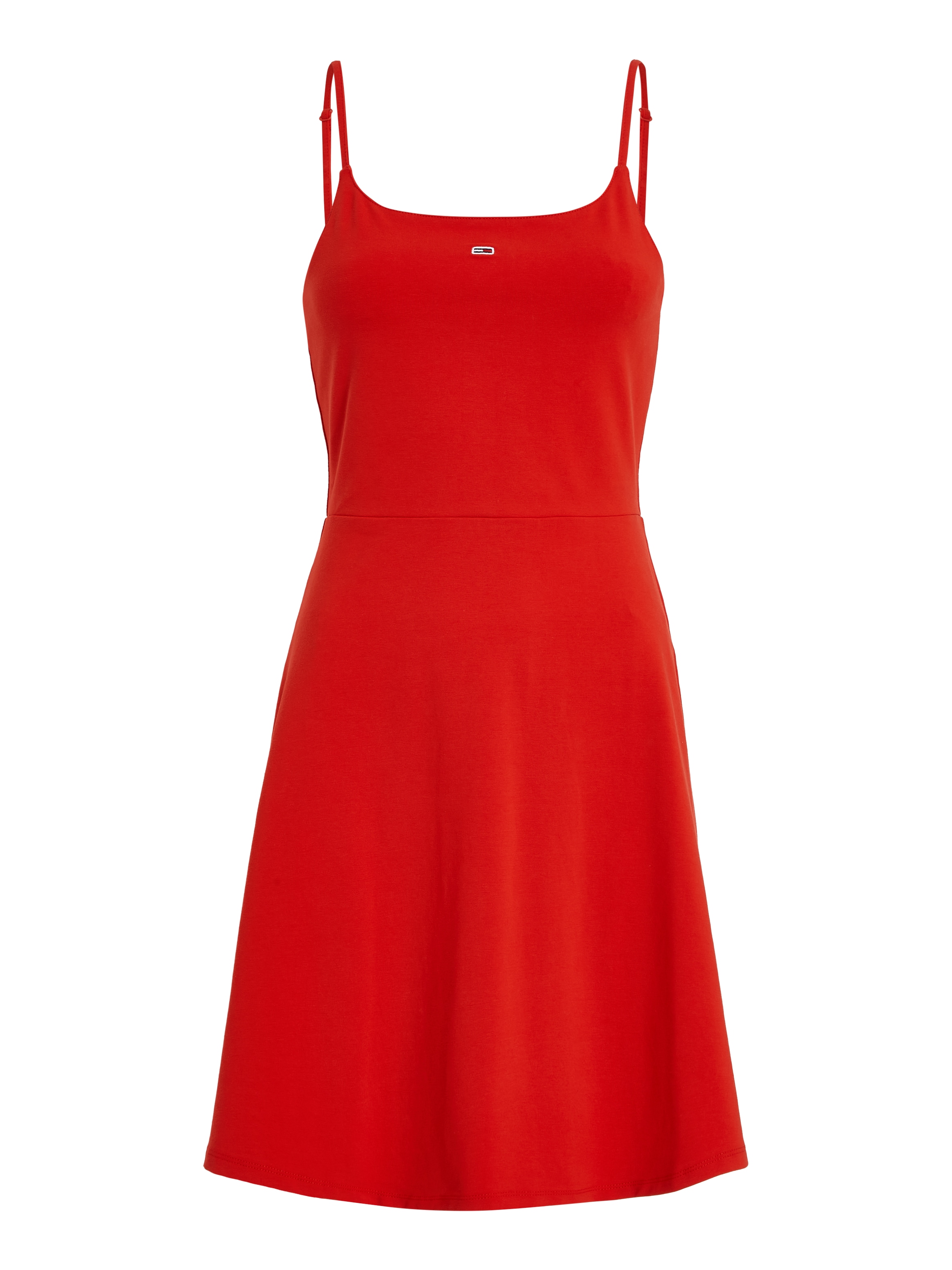 Tommy Jeans Spaghettikleid »TJW ESSENTIAL STRAP FLARE DRESS«, mit verstellbaren Spaghettiträgern