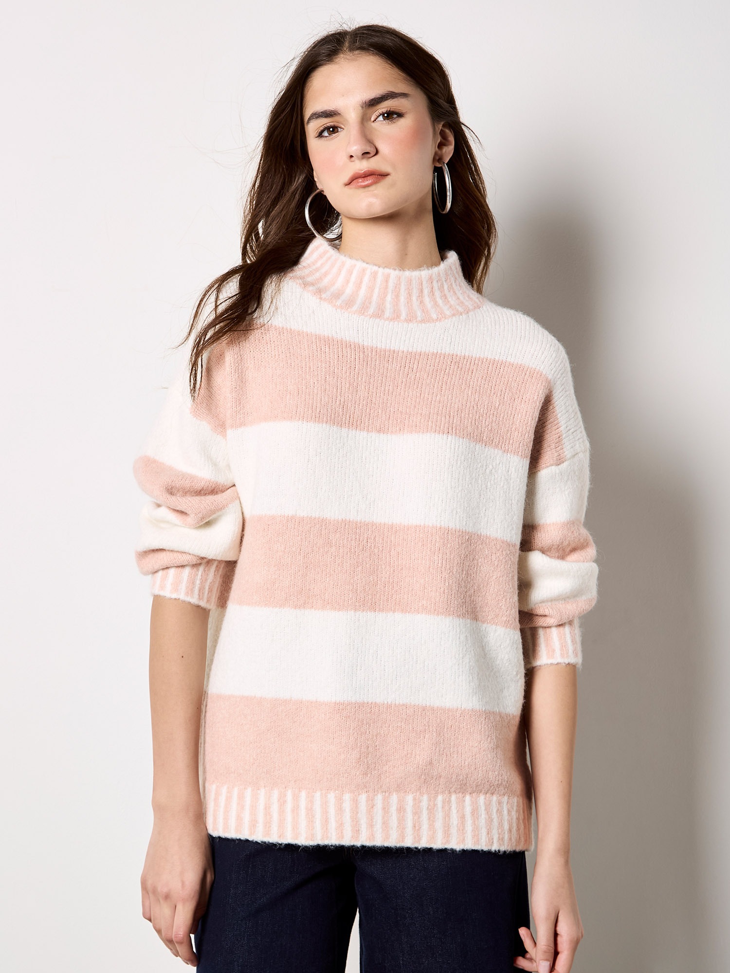 Apricot Stehkragenpullover »Pullover« mit Streifen