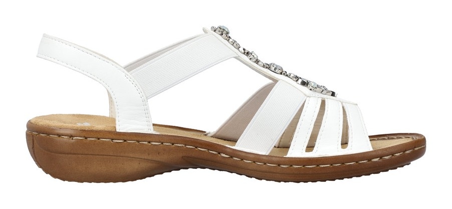Rieker Riemchensandale, Sommerschuh, Sandalette, Keilabsatz, mit Schmucksteinen besetzt