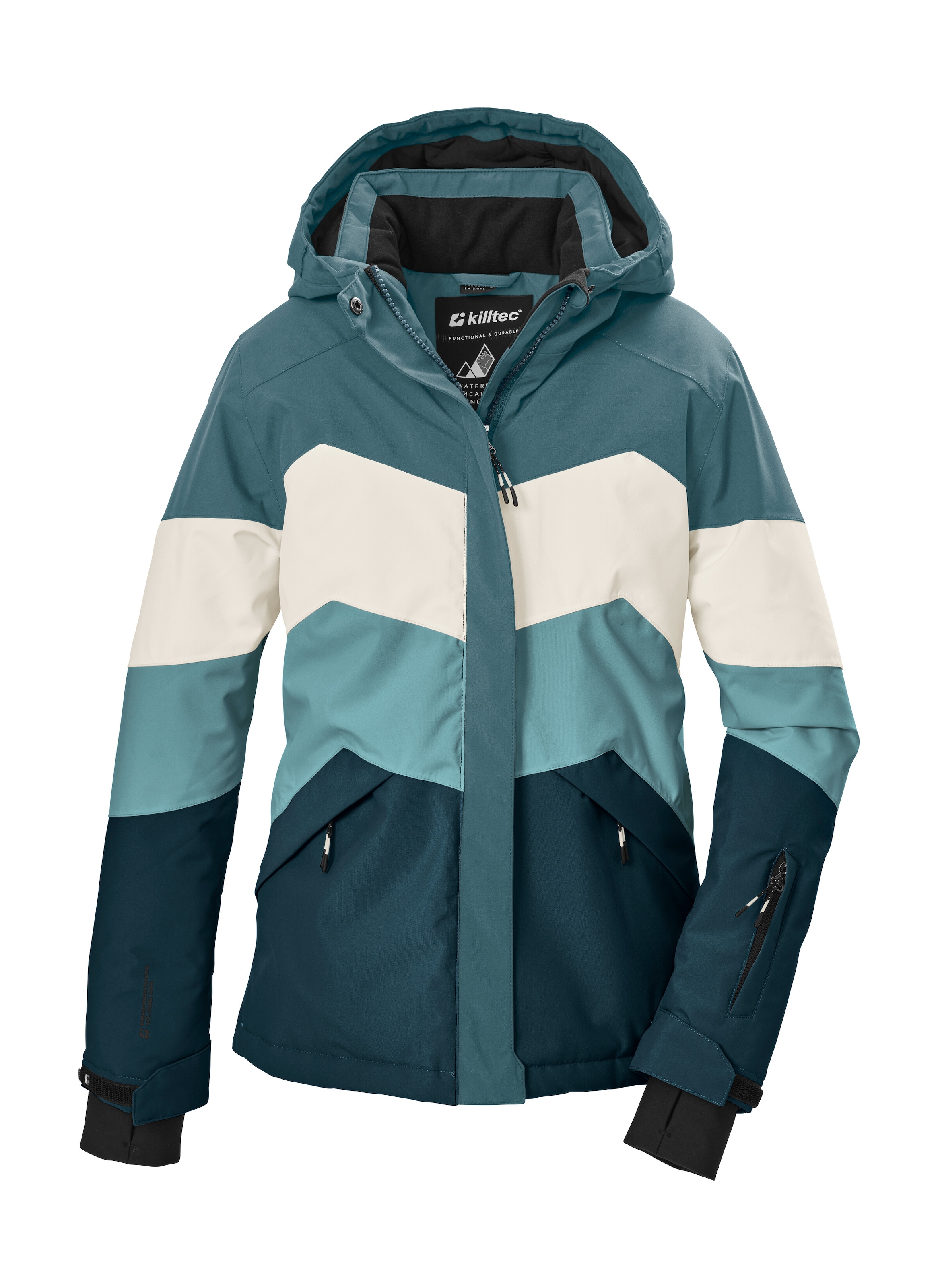 Killtec Skijacke »KSW 188 GRLS SKI JCKT« Kinder Skijacke: wasserdicht, atmungsaktiv, verstellbar, Colourblock