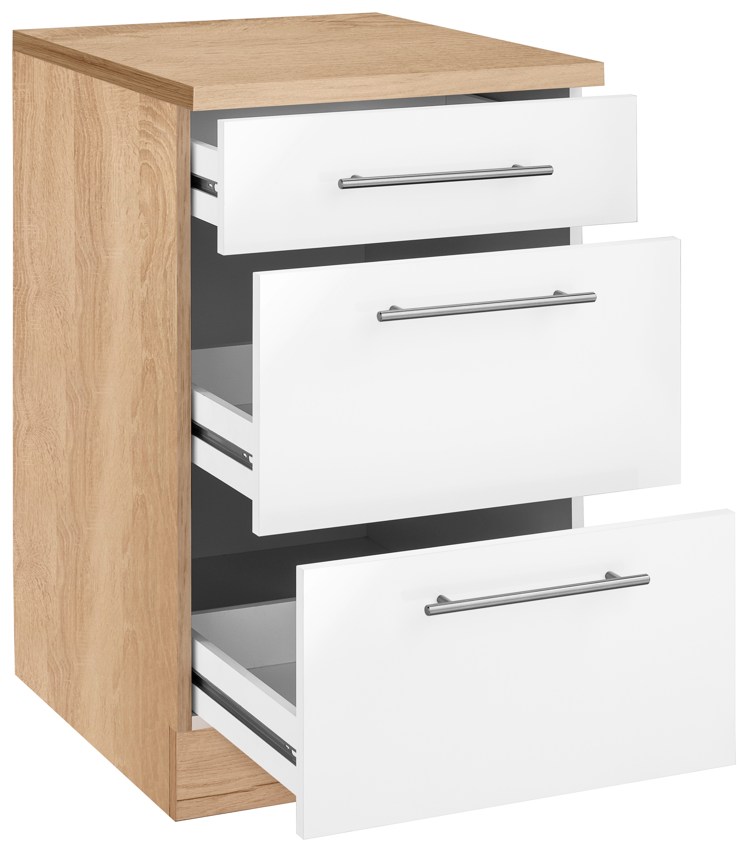 wiho Küchen Unterschrank »Cali« 50 cm breit, mit 2 großen Auszügen