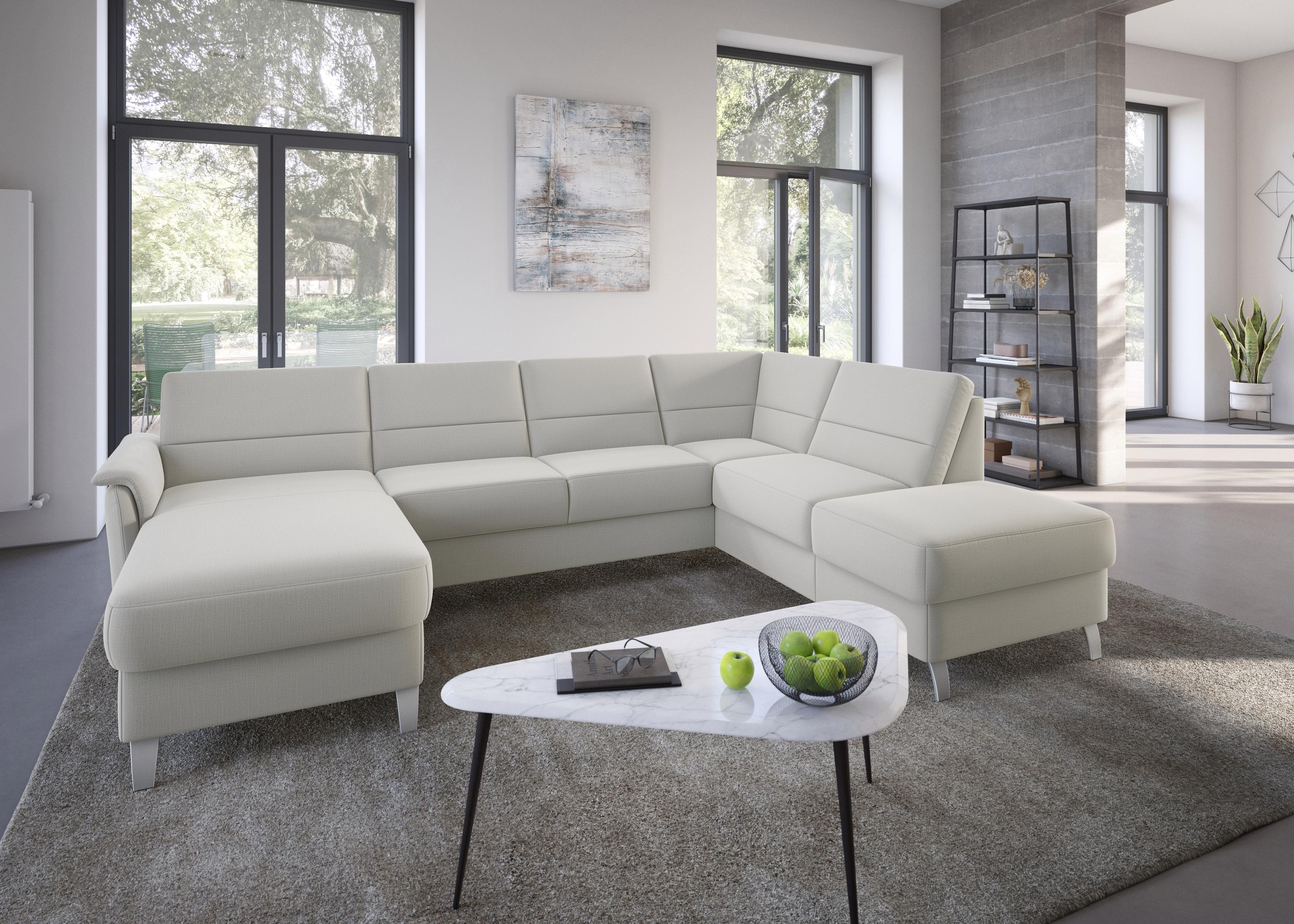 sit&more Wohnlandschaft »Palmera U-Form«, Federkern, wahlweise mit Bettfunktion und mit/ohne Stauraum