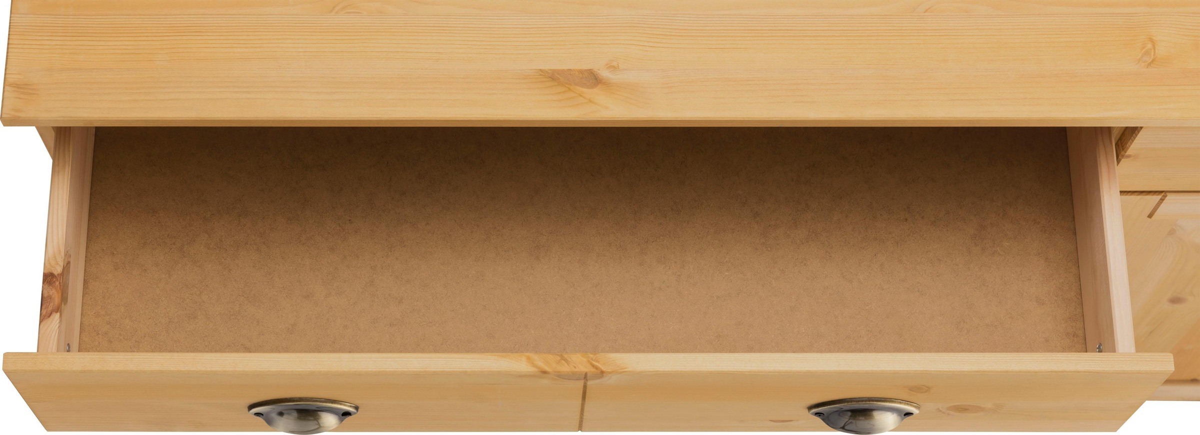 Home affaire Küchenbuffet »Oslo« 125 cm breit, aus massiver Kiefer, mit 2 Glastüren, Metallgriffe