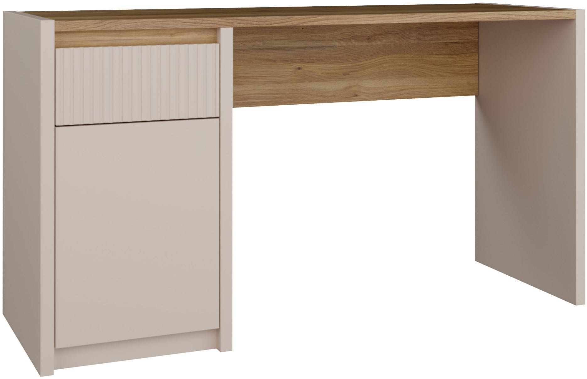 FORTE Schreibtisch »Oak Squere« B/H/T 130/72/51,7cm, Soft Close, Vollauszug